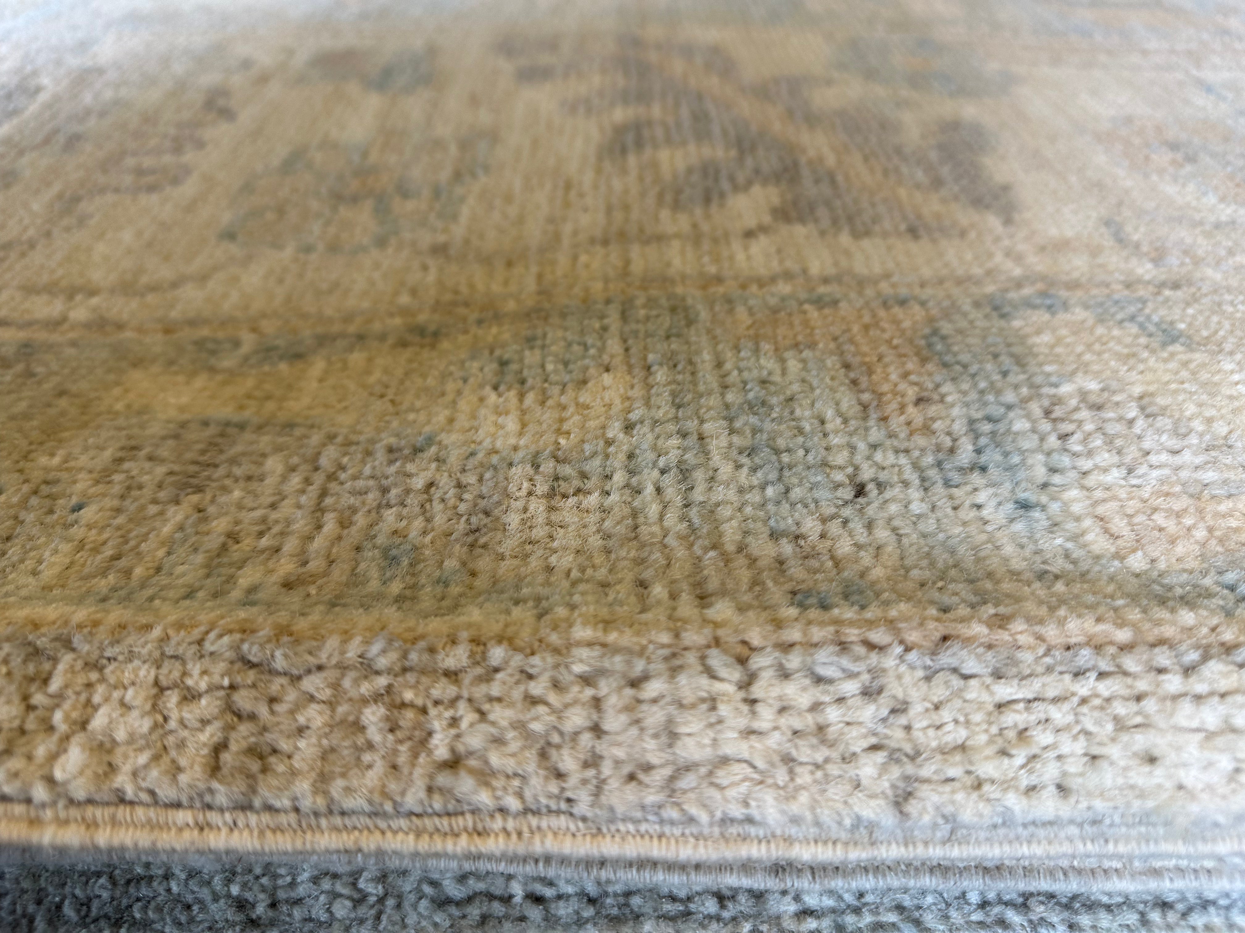 Maggie Parto 9.10x13.9 Cream Afghani Whitewashed Oushak