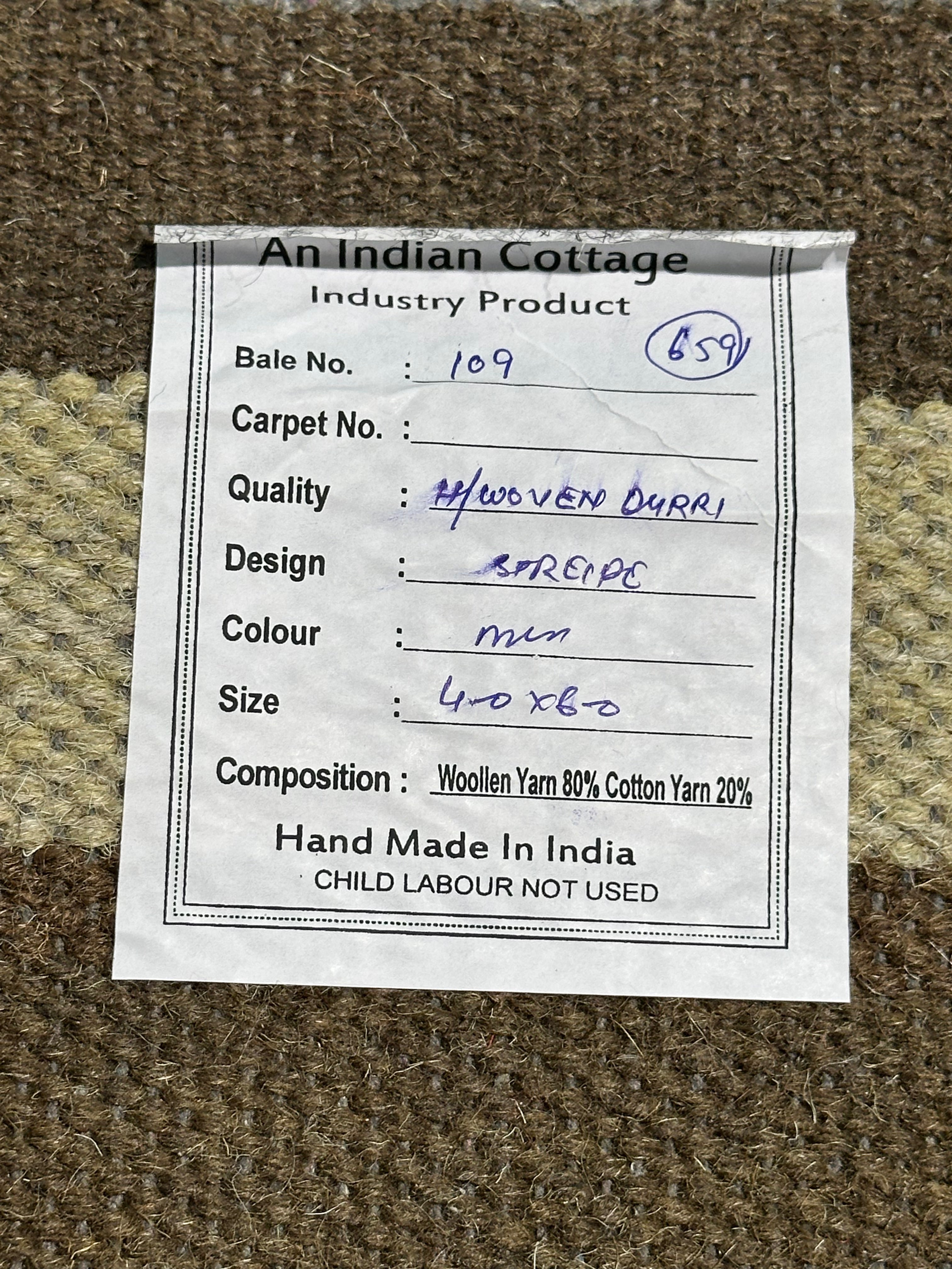 Ron Weiner 4x6 Handwoven Durrie Rug (Multiple Styles)
