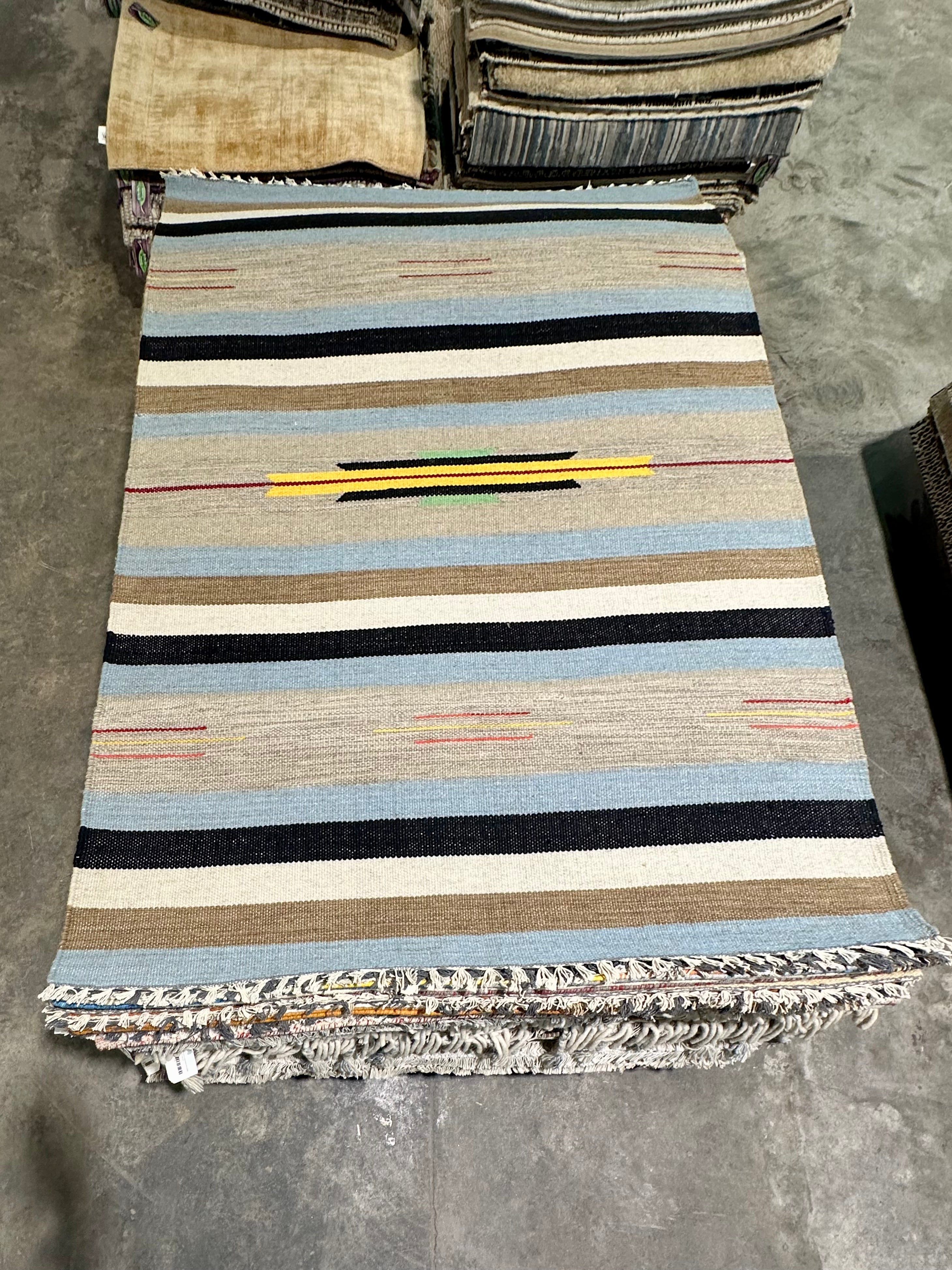 Ron Weiner 4x6 Handwoven Durrie Rug (Multiple Styles)