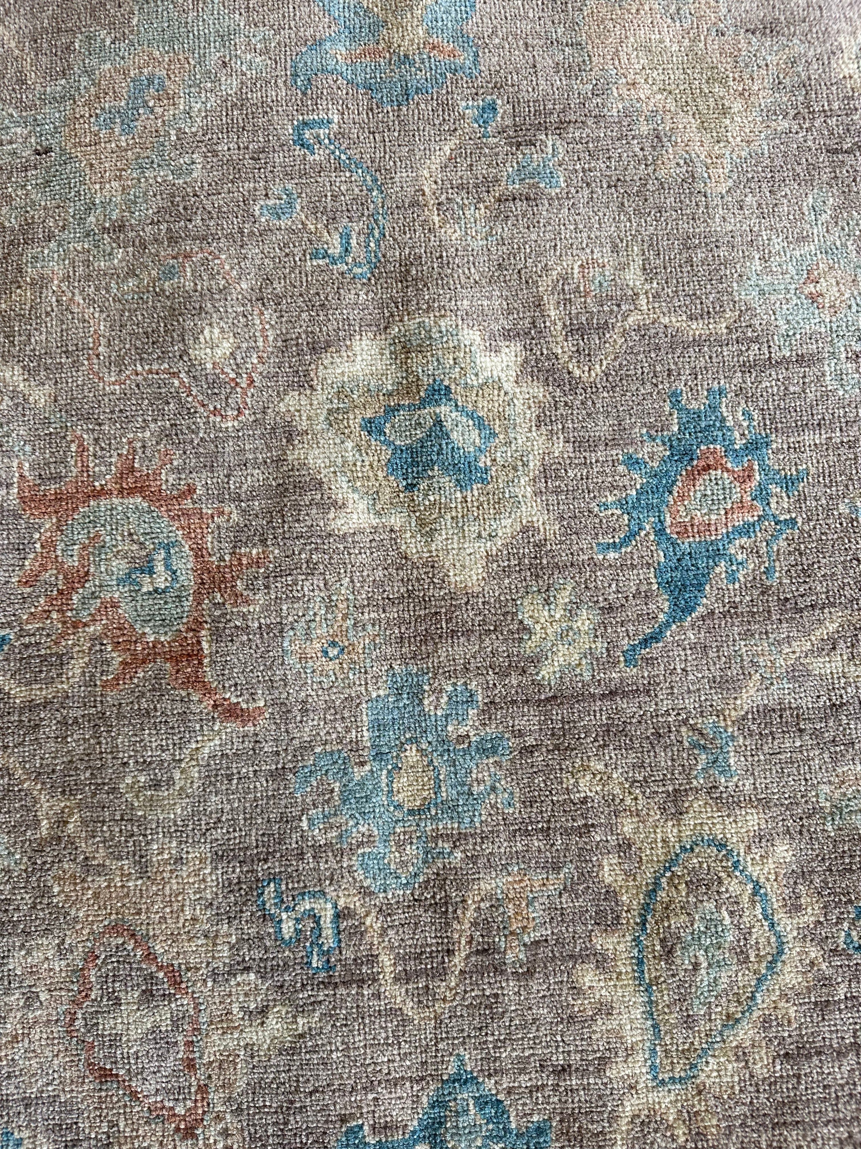 Narmar Hanna 4.3x6 Purple Afghani Whitewashed Oushak