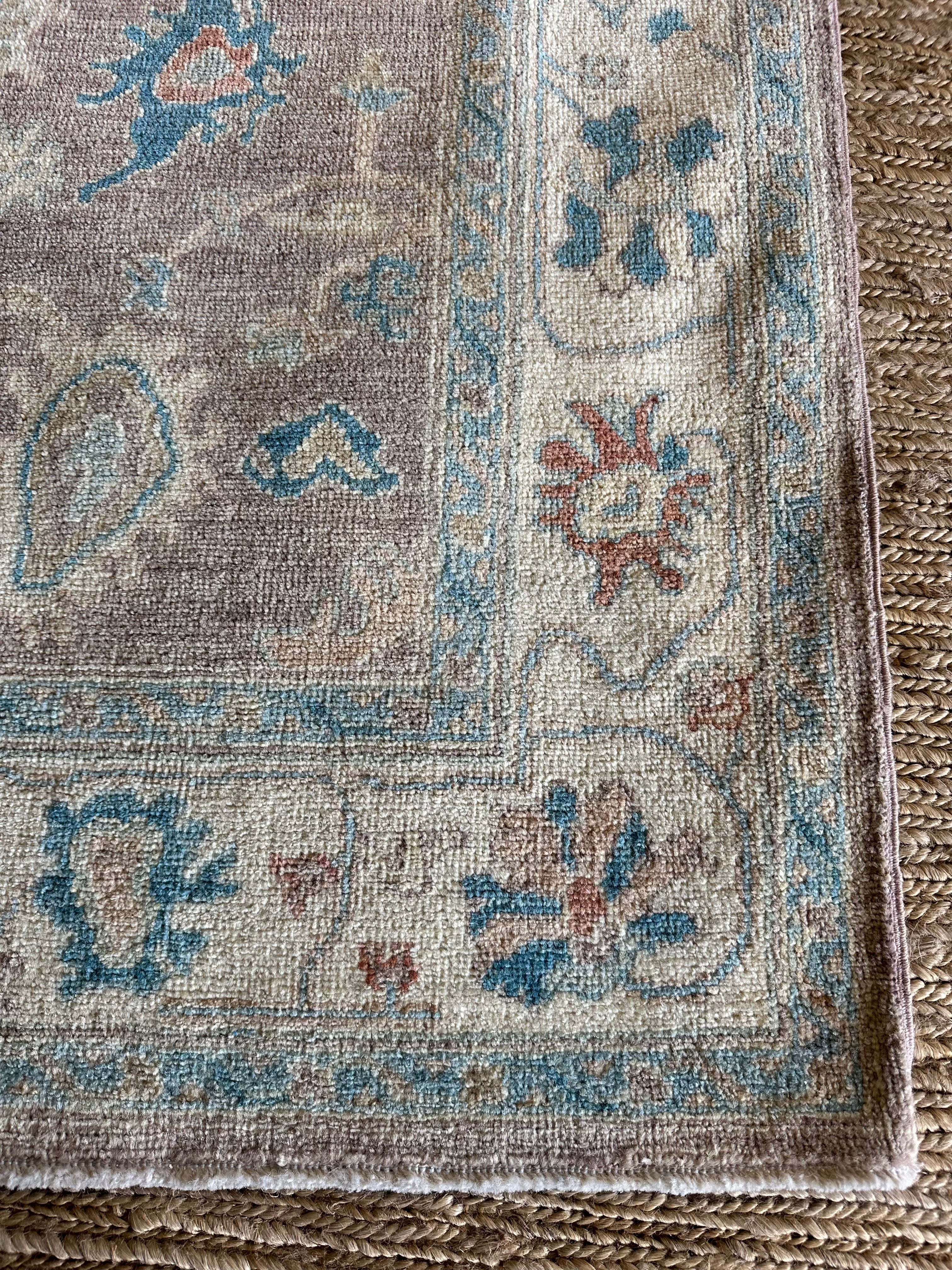 Narmar Hanna 4.3x6 Purple Afghani Whitewashed Oushak