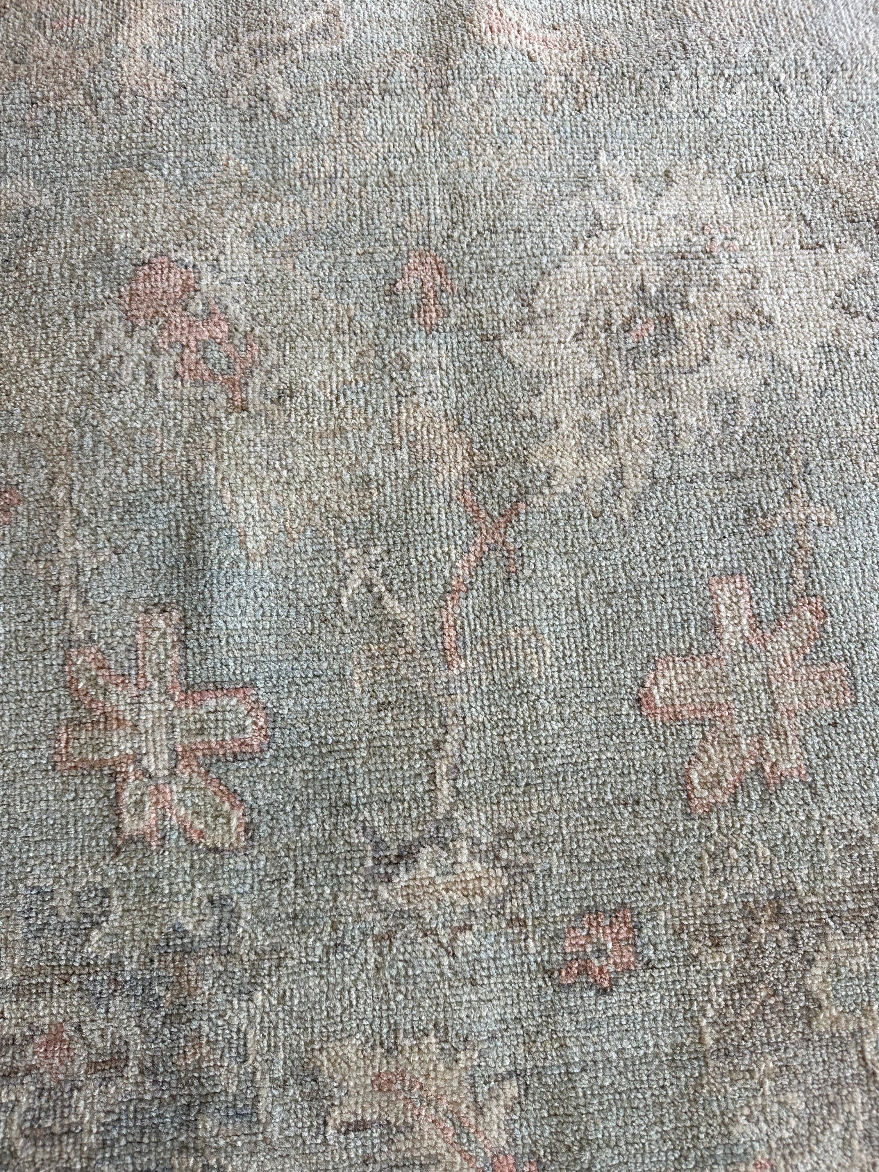 Hillary Moore 3.11x5.11 Blue Afghani Whitewashed Oushak