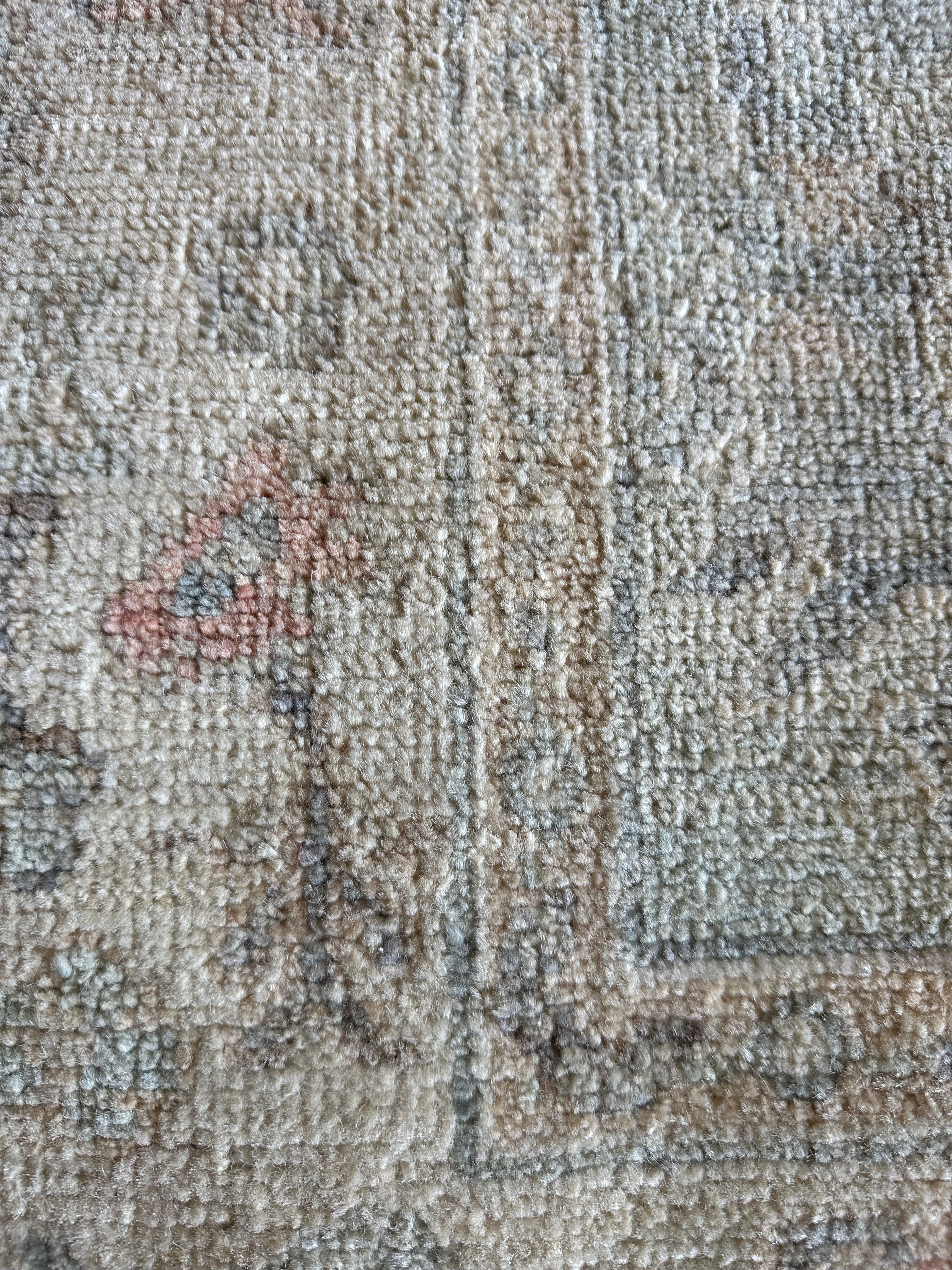 Hillary Moore 3.11x5.11 Blue Afghani Whitewashed Oushak