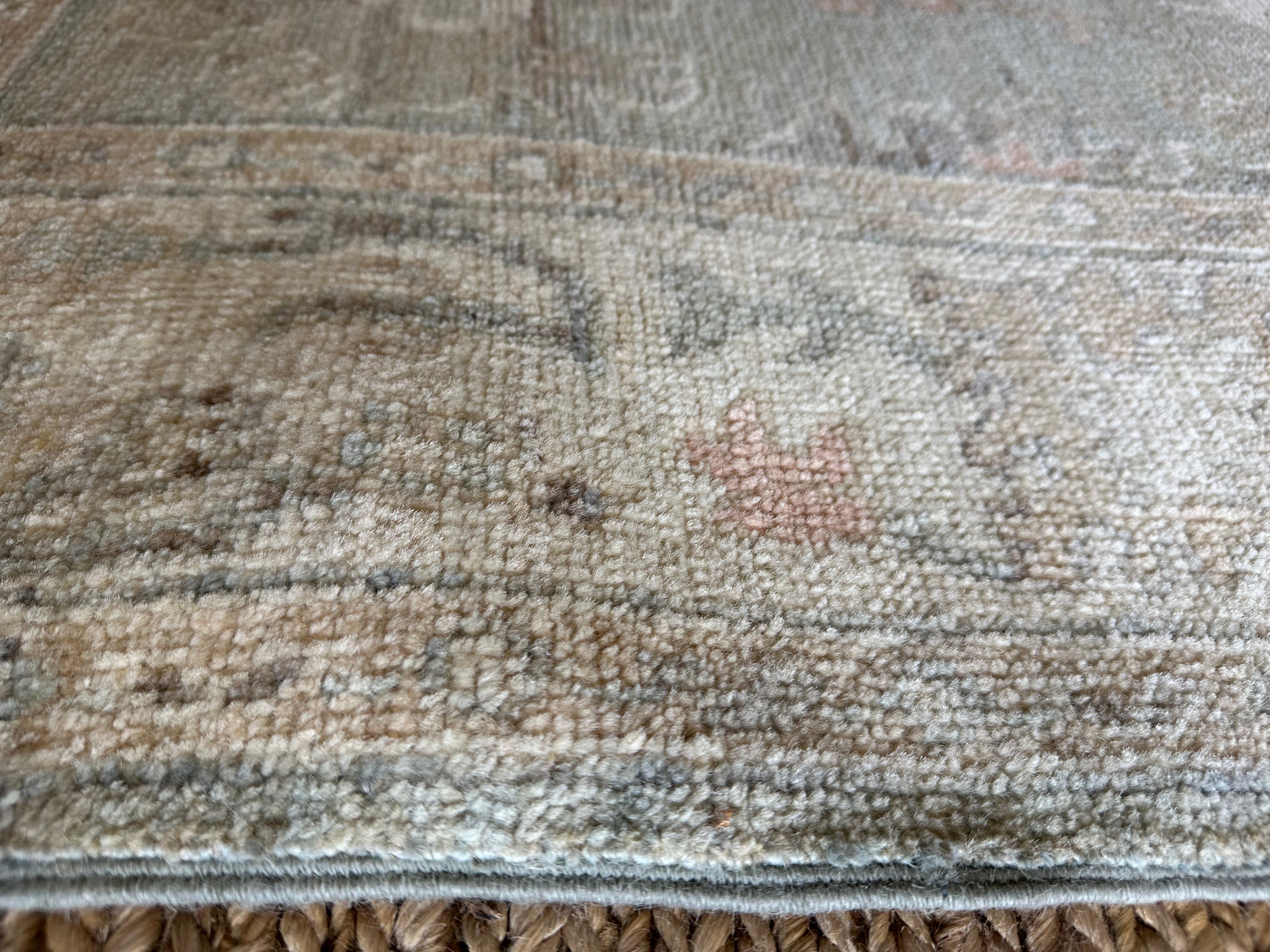 Hillary Moore 3.11x5.11 Blue Afghani Whitewashed Oushak