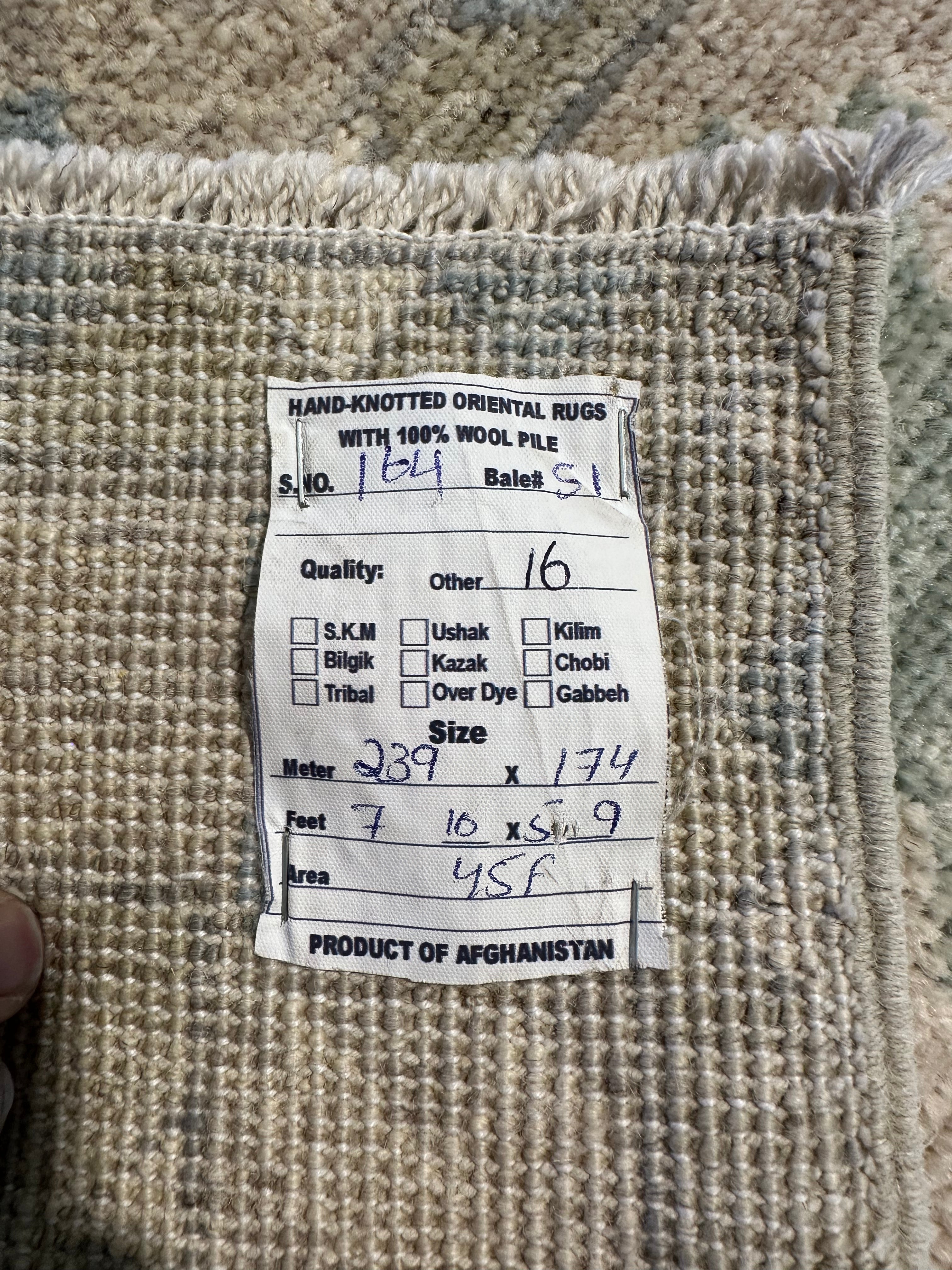 Wendy Elliott 5.9x7.10 Afghani Whitewashed Oushak