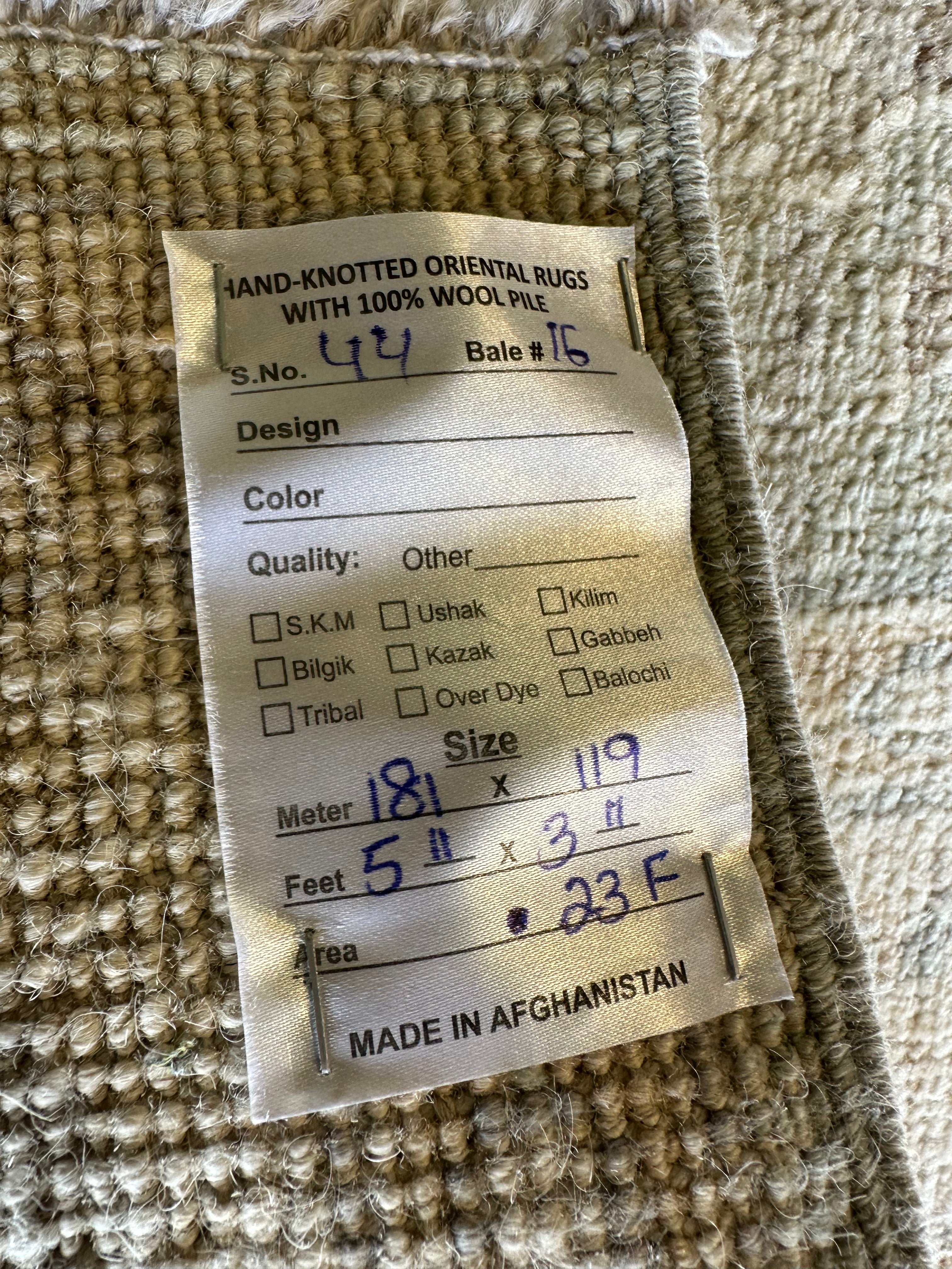 Hillary Moore 3.11x5.11 Blue Afghani Whitewashed Oushak
