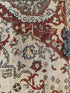 Zara Nikou Sichani 8x10 Ivory and Red Hand-Knotted Kashan Rug