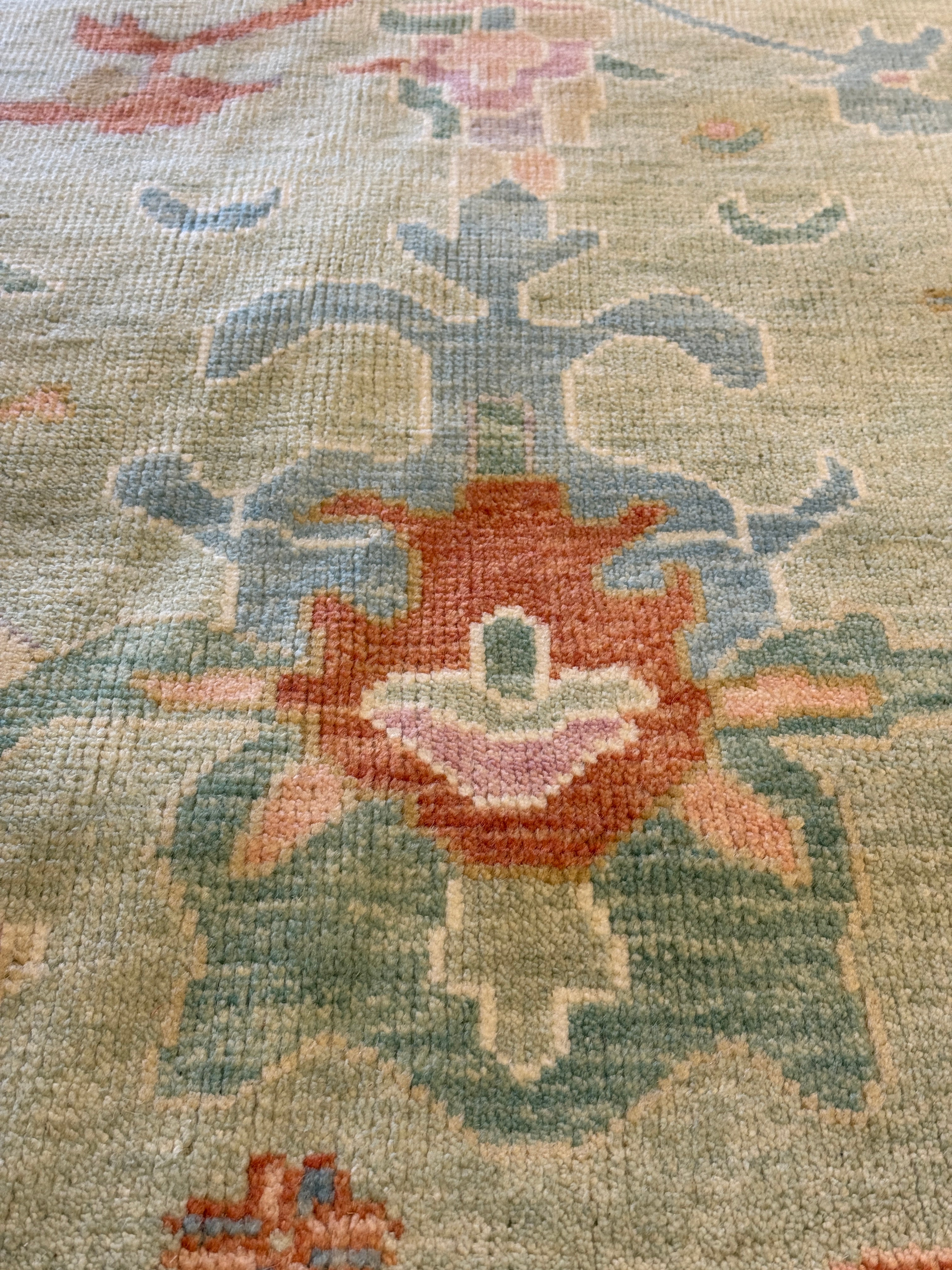 Pearl McKearn 8x10 Multi Color Hand-Knotted Oushak Rug
