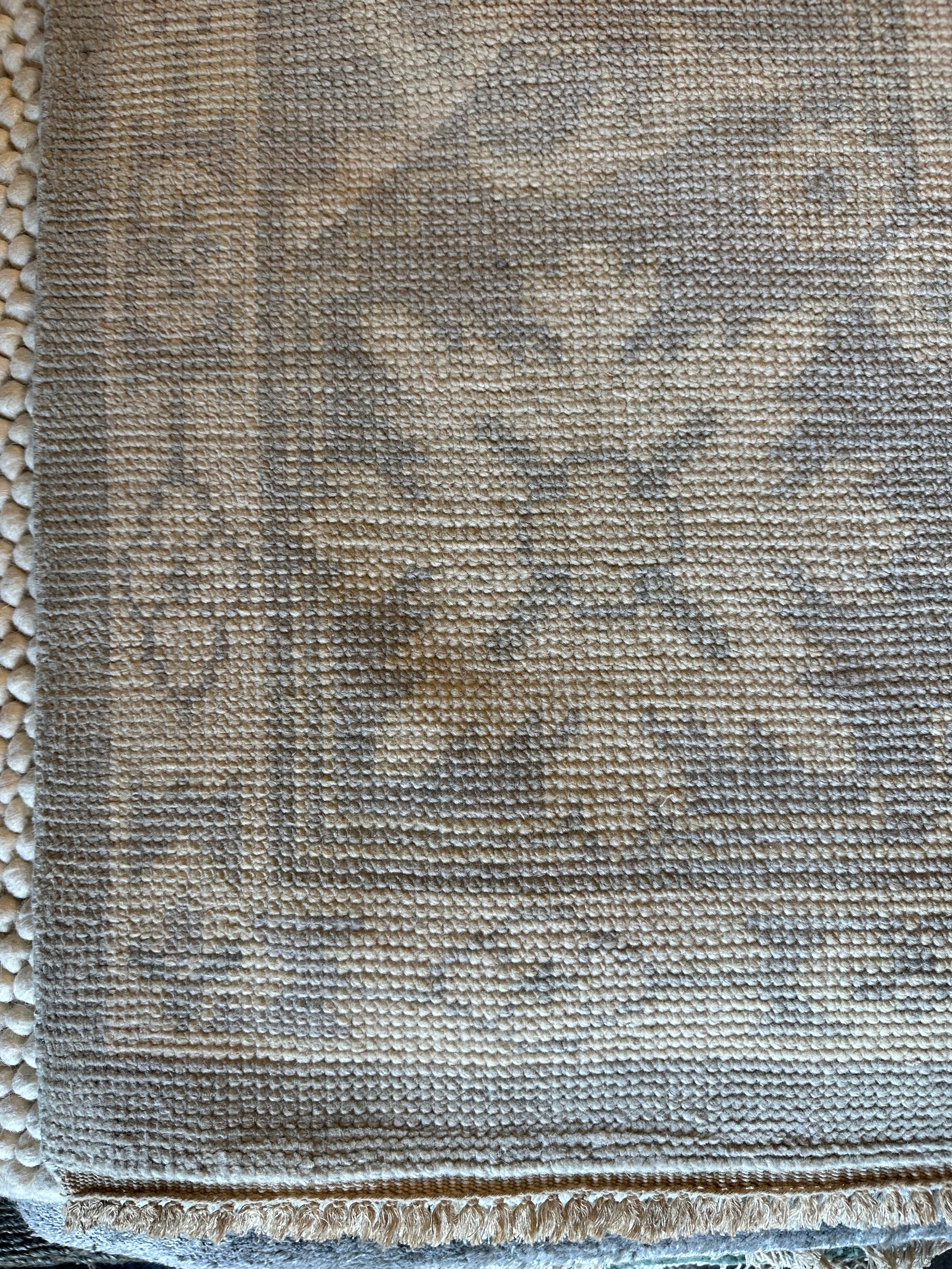 Marina Schiano 9.9x13.9 Silver and Grey Hand-Knotted Oushak Rug