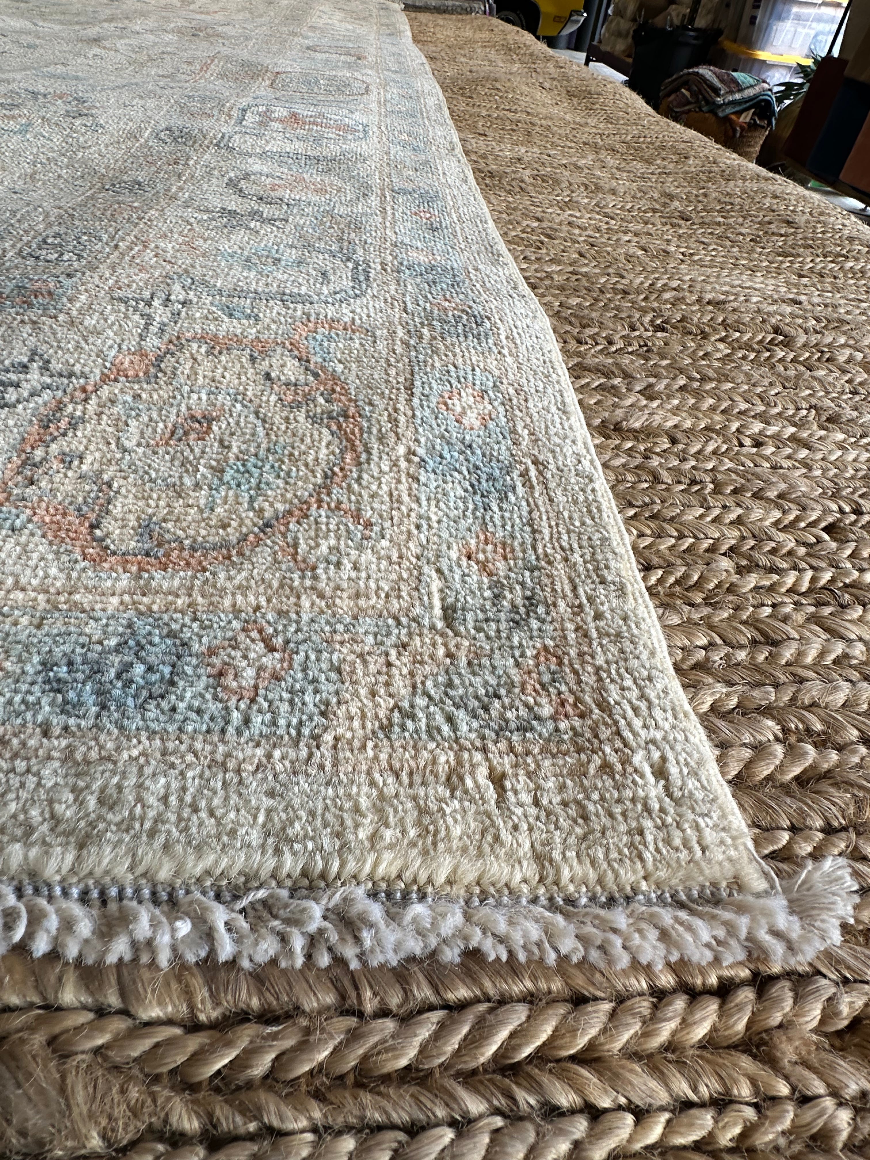 Aspen 6.2x9.2 Cream Afghani Whitewashed Oushak