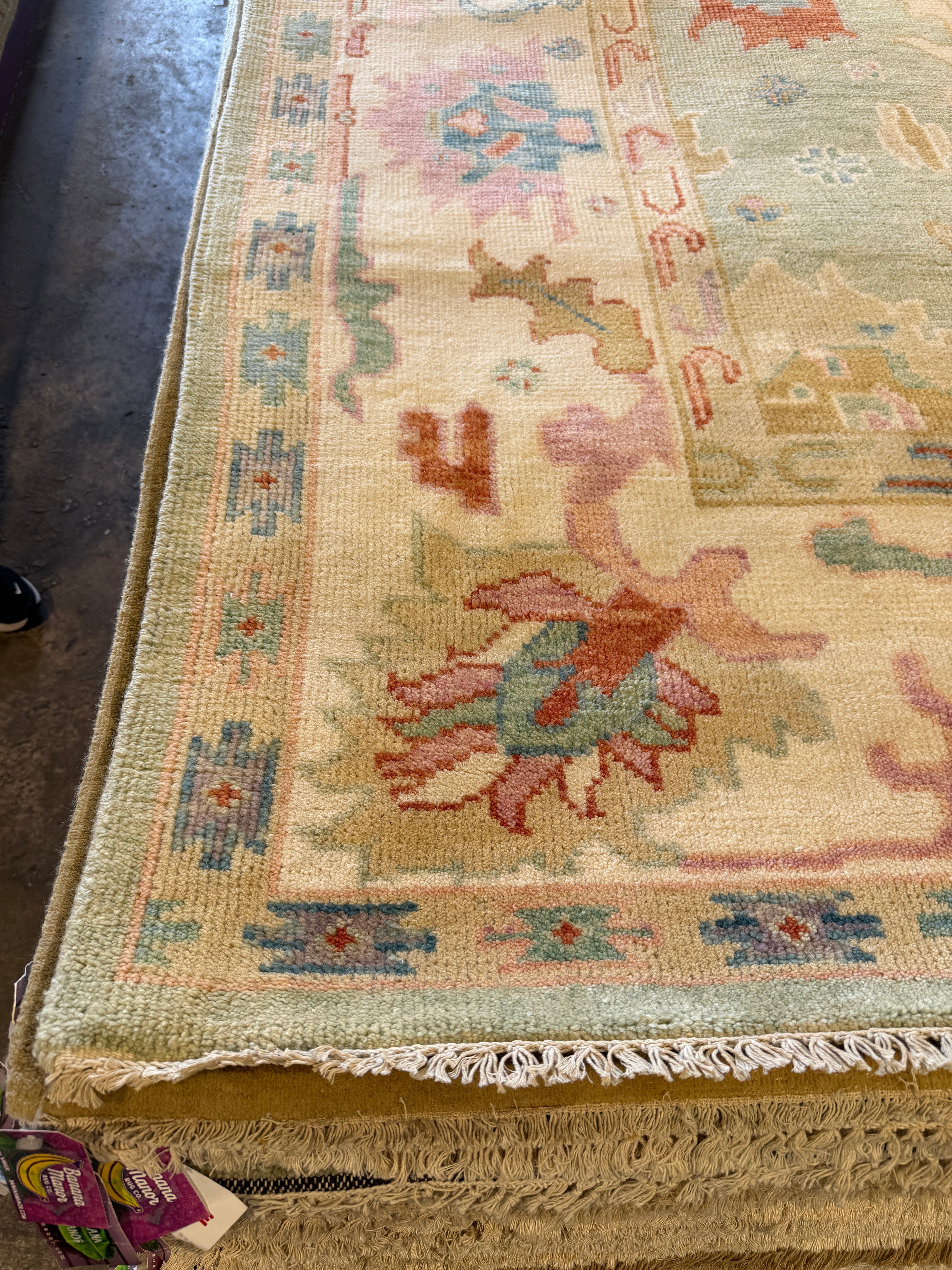 Pearl McKearn 8x10 Multi Color Hand-Knotted Oushak Rug