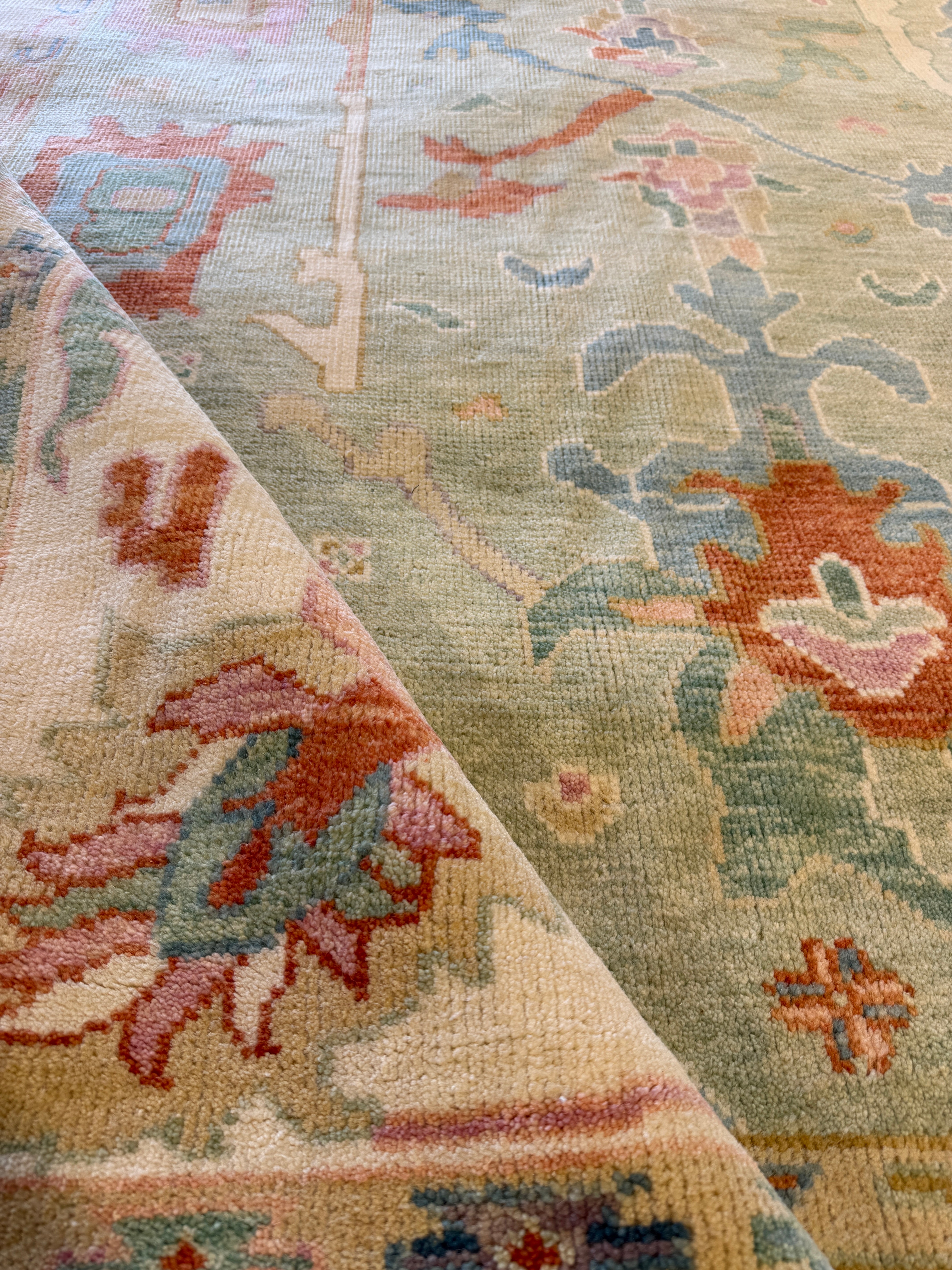 Pearl McKearn 8x10 Multi Color Hand-Knotted Oushak Rug