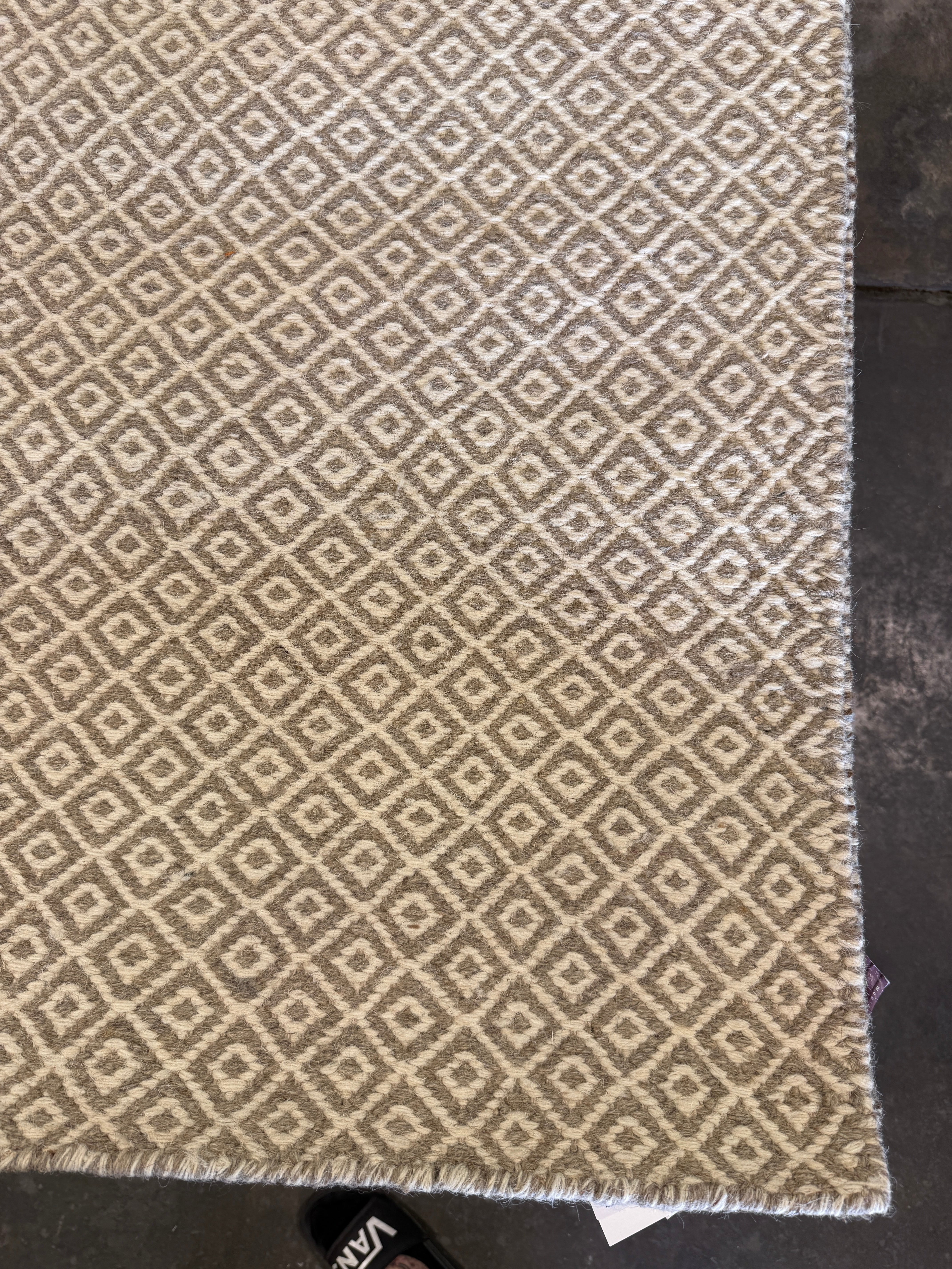Chris Austin 6.9x9.6 Light Grey Handwoven Modern Rug