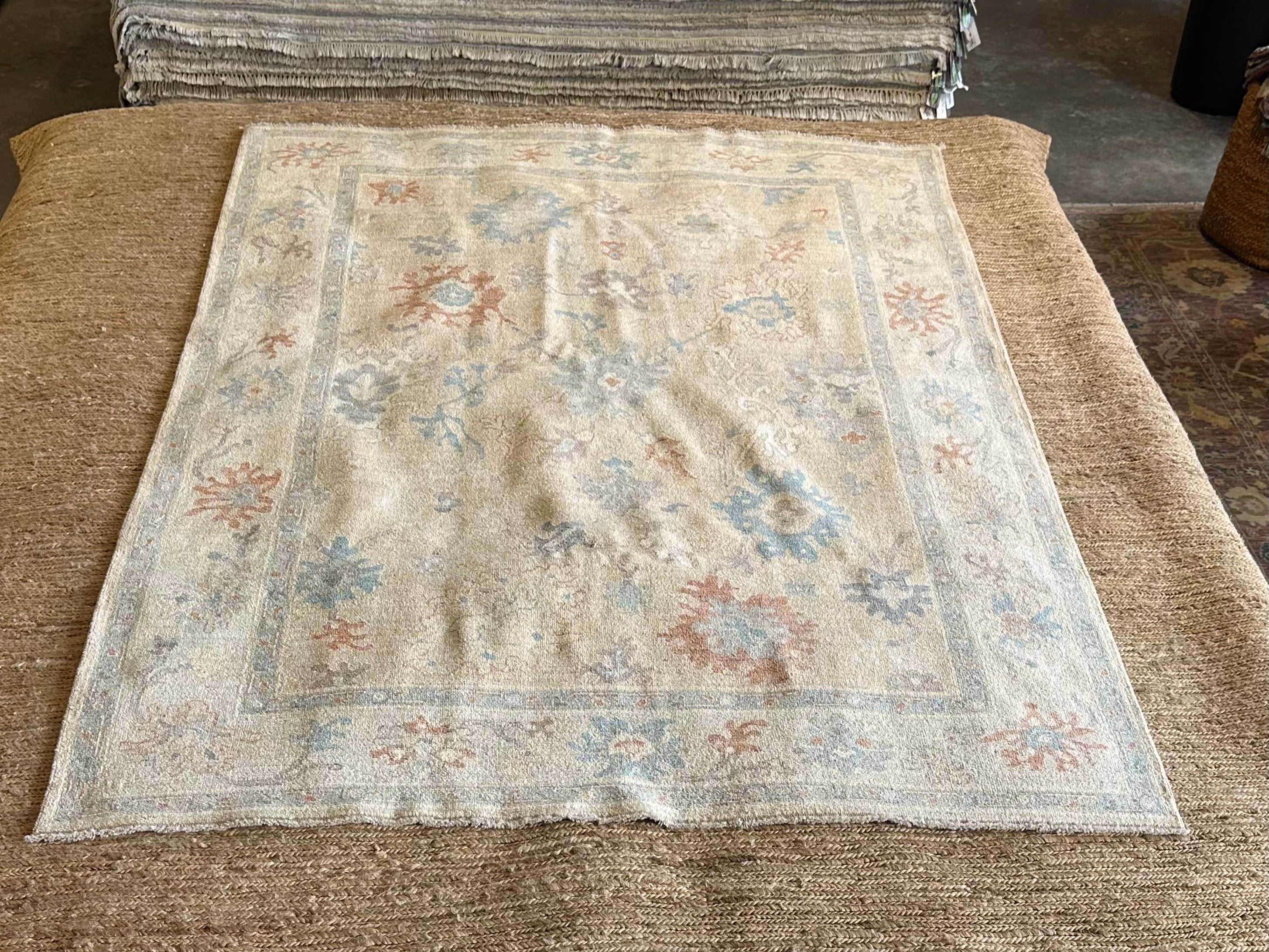 Molly B. Thomas 6.1x9 Cream Afghani Whitewashed Oushak