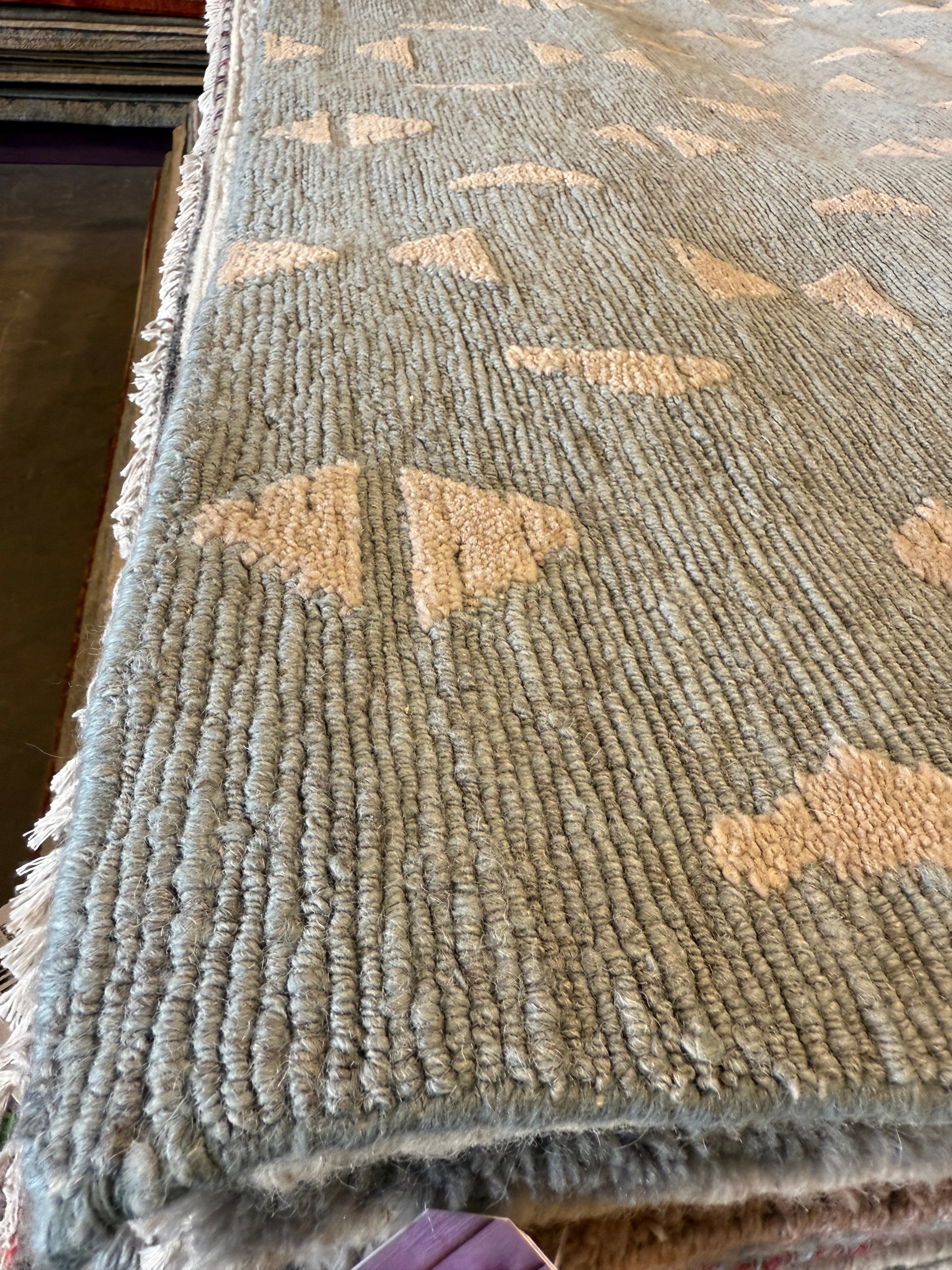Michael O'Neill 8x9.9 Blue Hand-Knotted Modern Rug