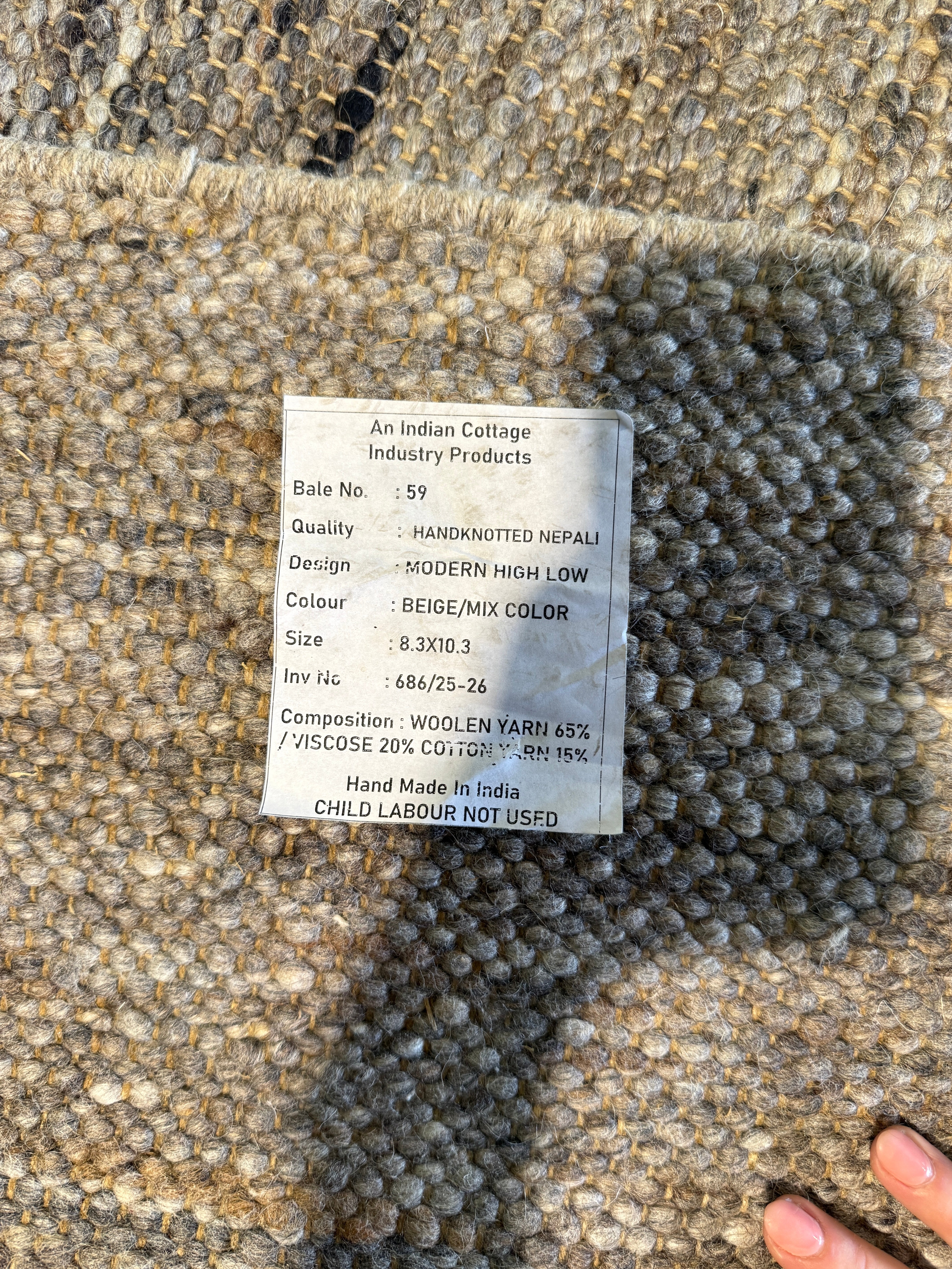 Brandon Goss 6.6x9.6 Grey Handwoven Modern Rug