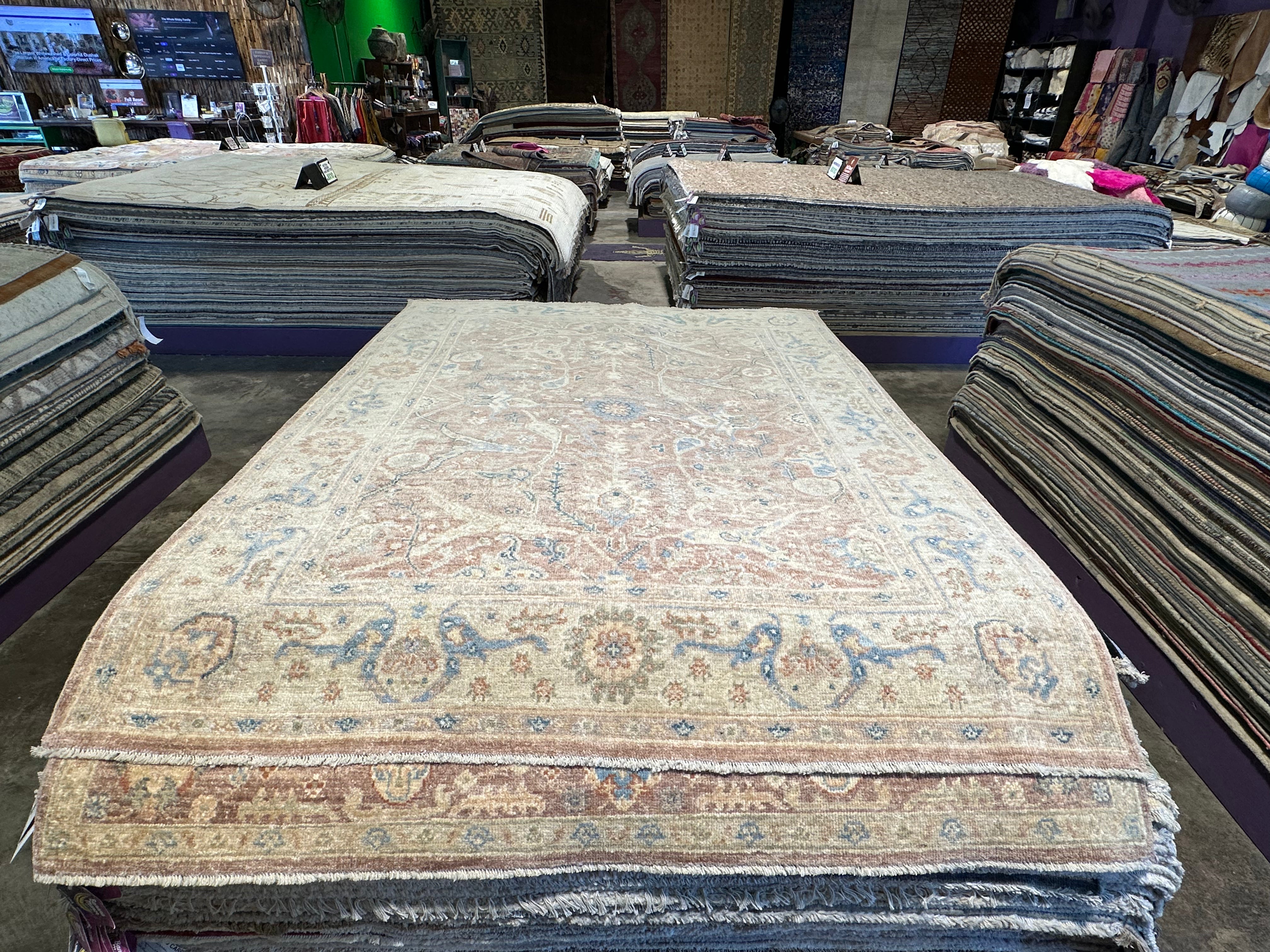 Michela Negretto 4.11x6.6 Afghani Colorful Oushak