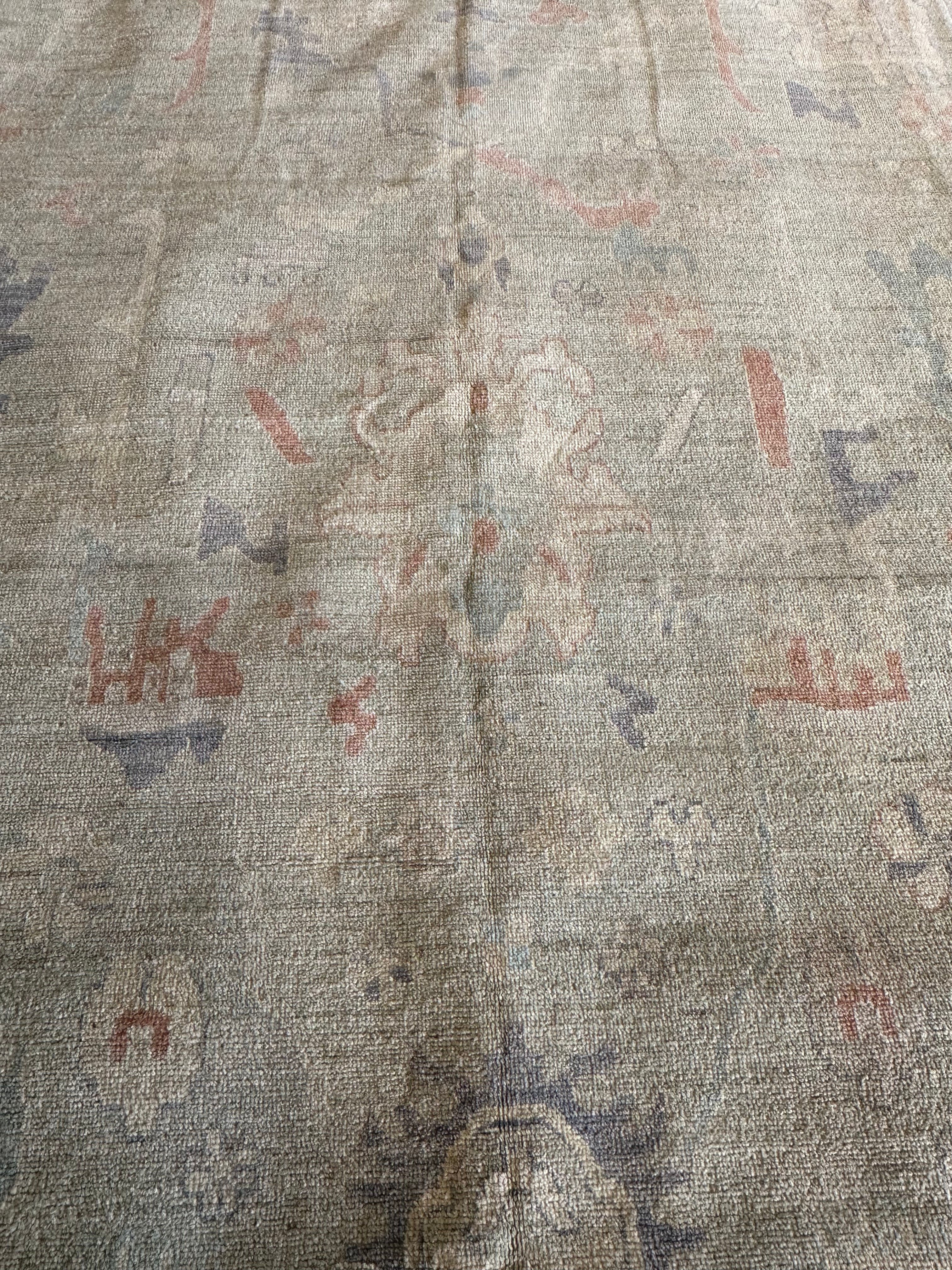 Michelle Foard 10x13.10 Blue Afghani Whitewashed Oushak