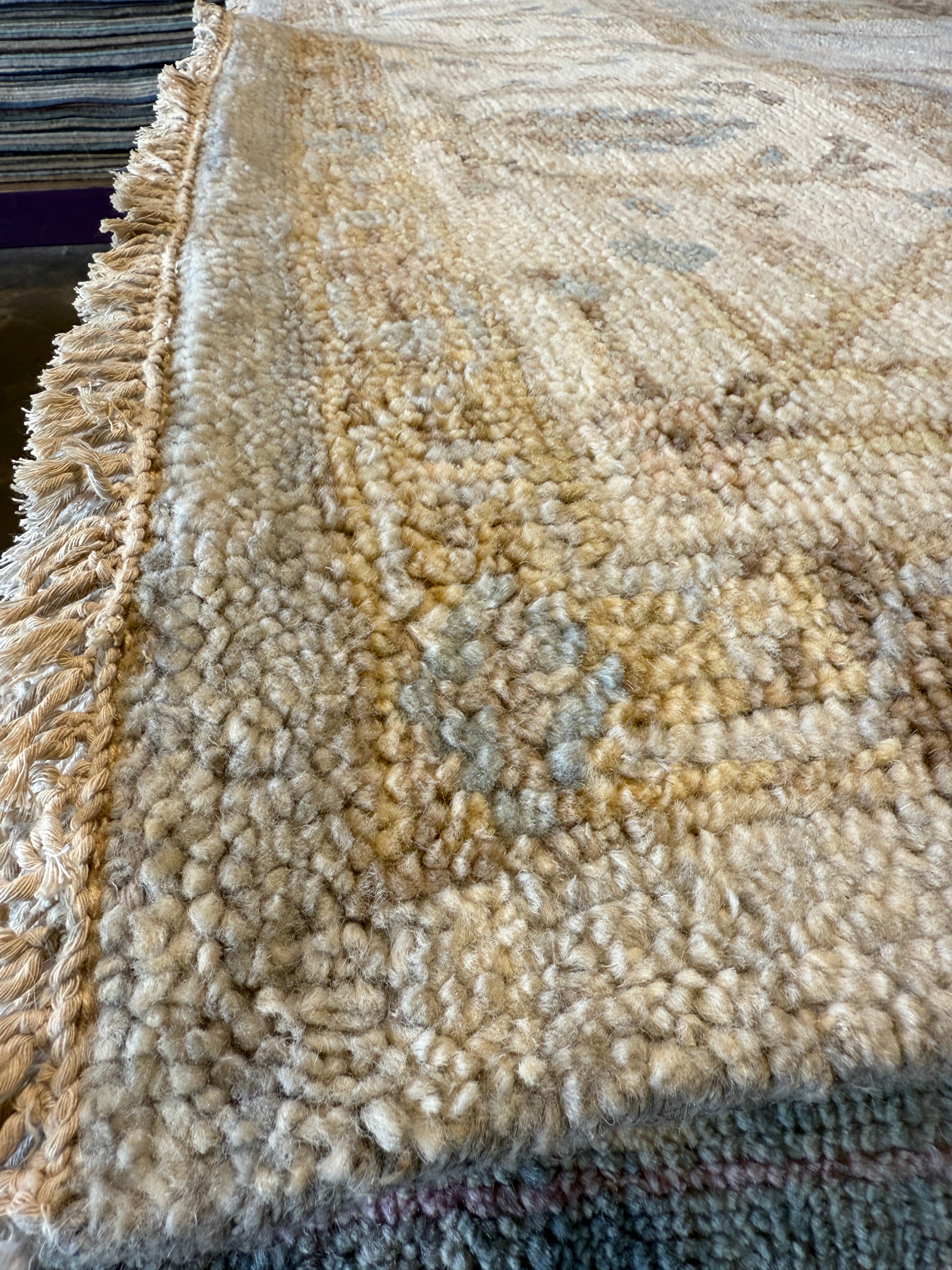 Heather 8x10 Light Brown Hand-Knotted Oushak