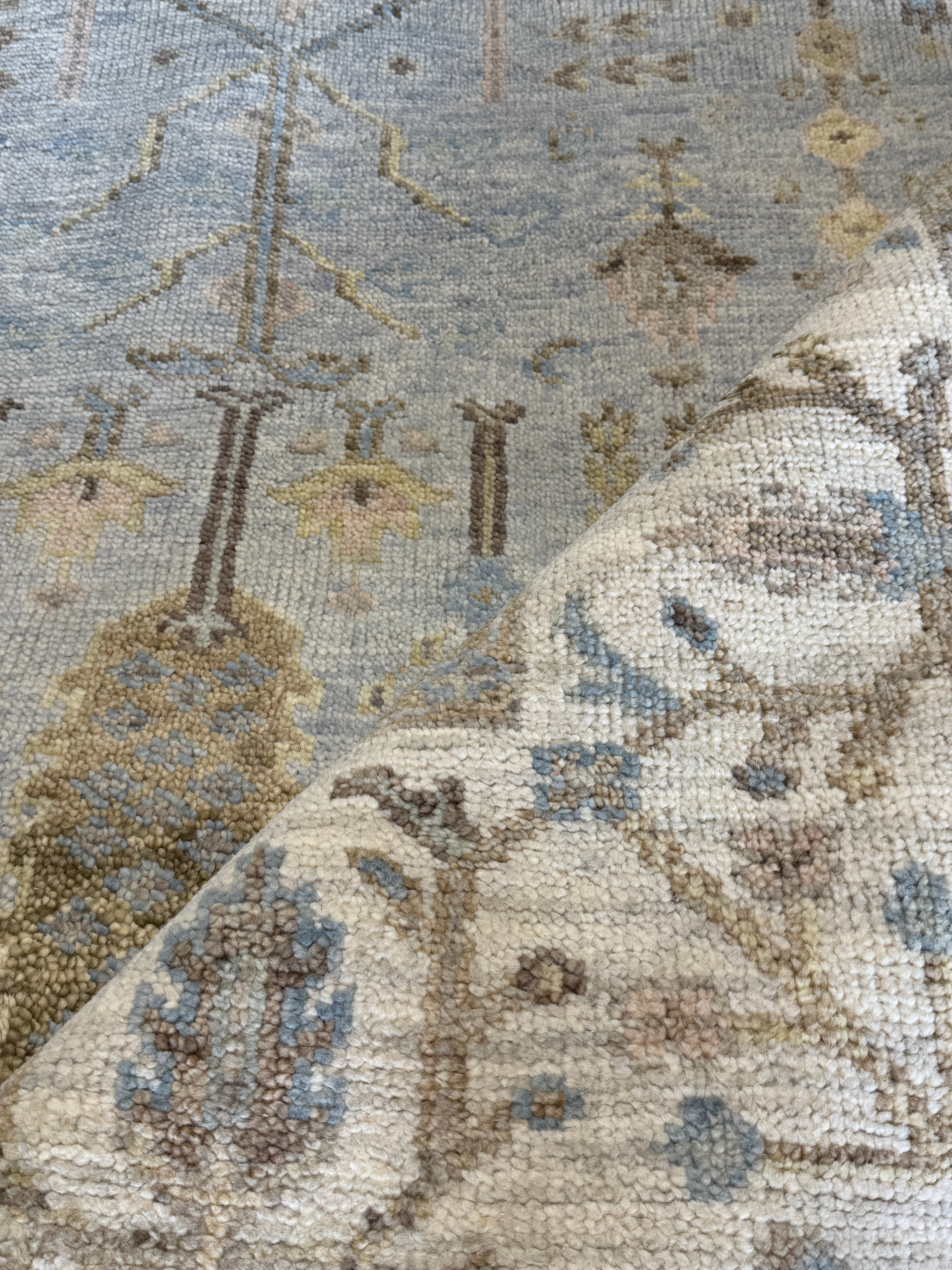 Heather 8x10 Light Brown Hand-Knotted Oushak
