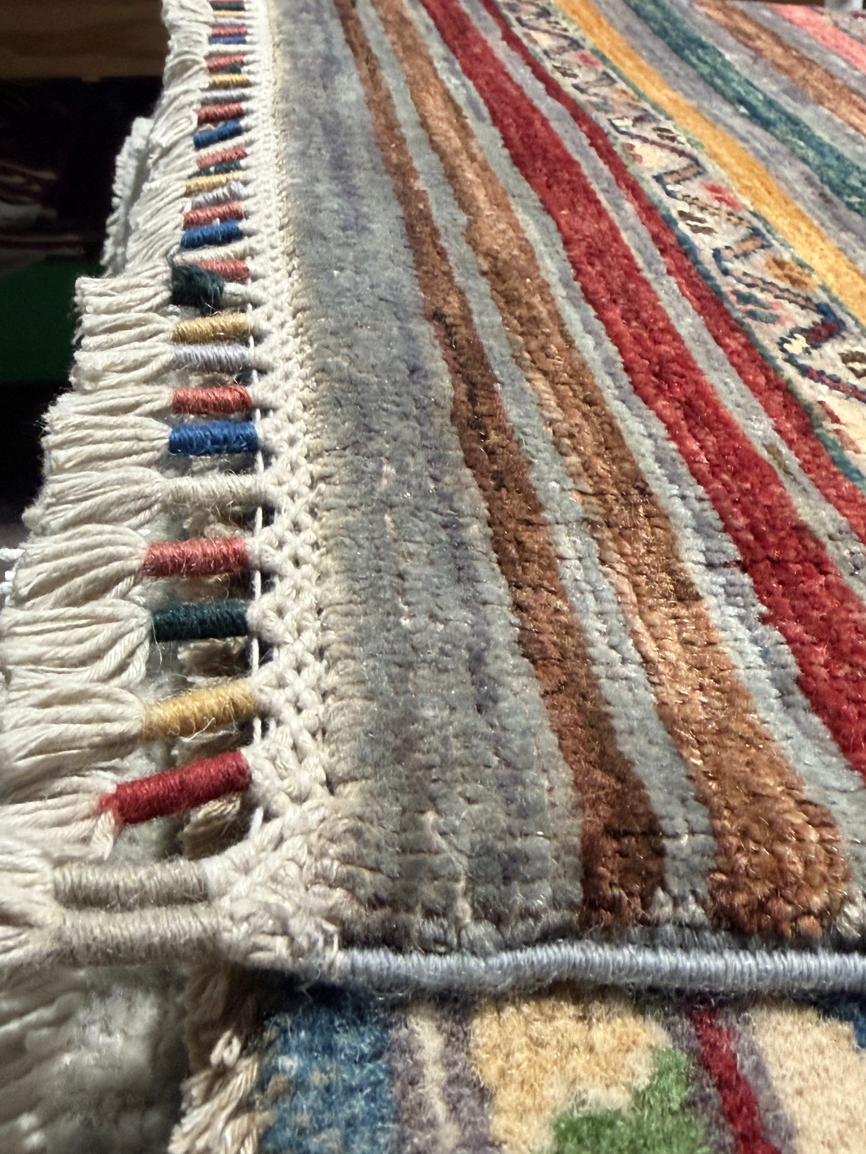 Crystal Fox 1.11x11.4 Orange Afghani Khorjin Runner