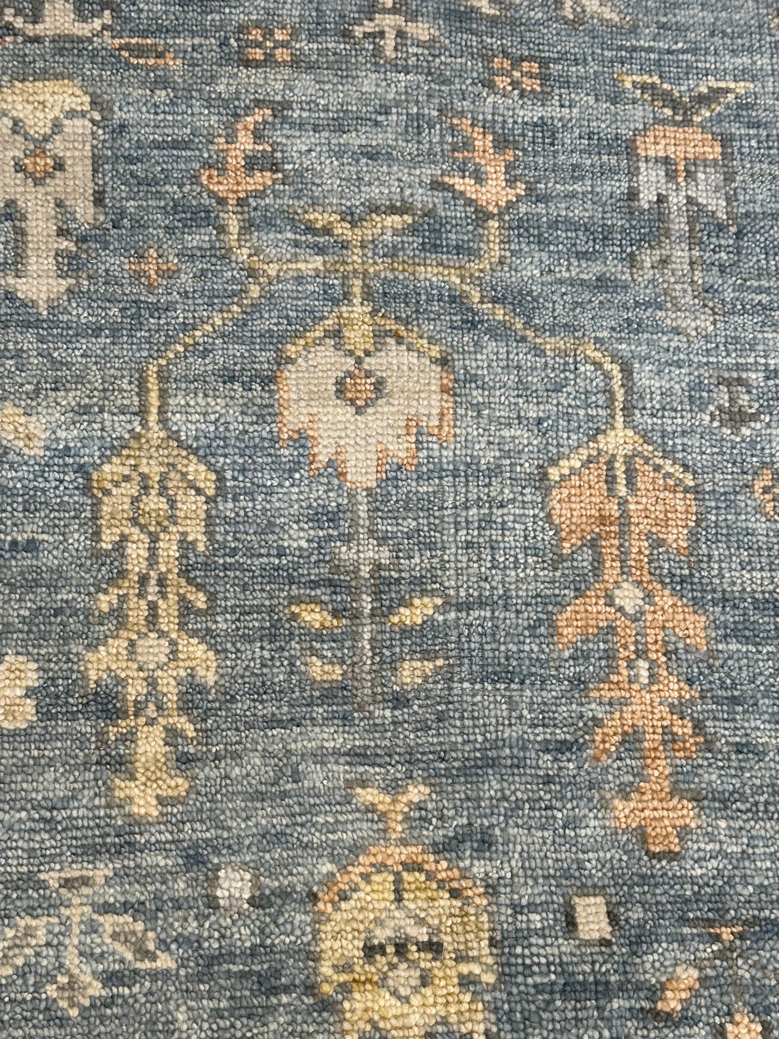 Victoria Hagan 8x10 Grey and Ivory Hand-Knotted Oushak Rug