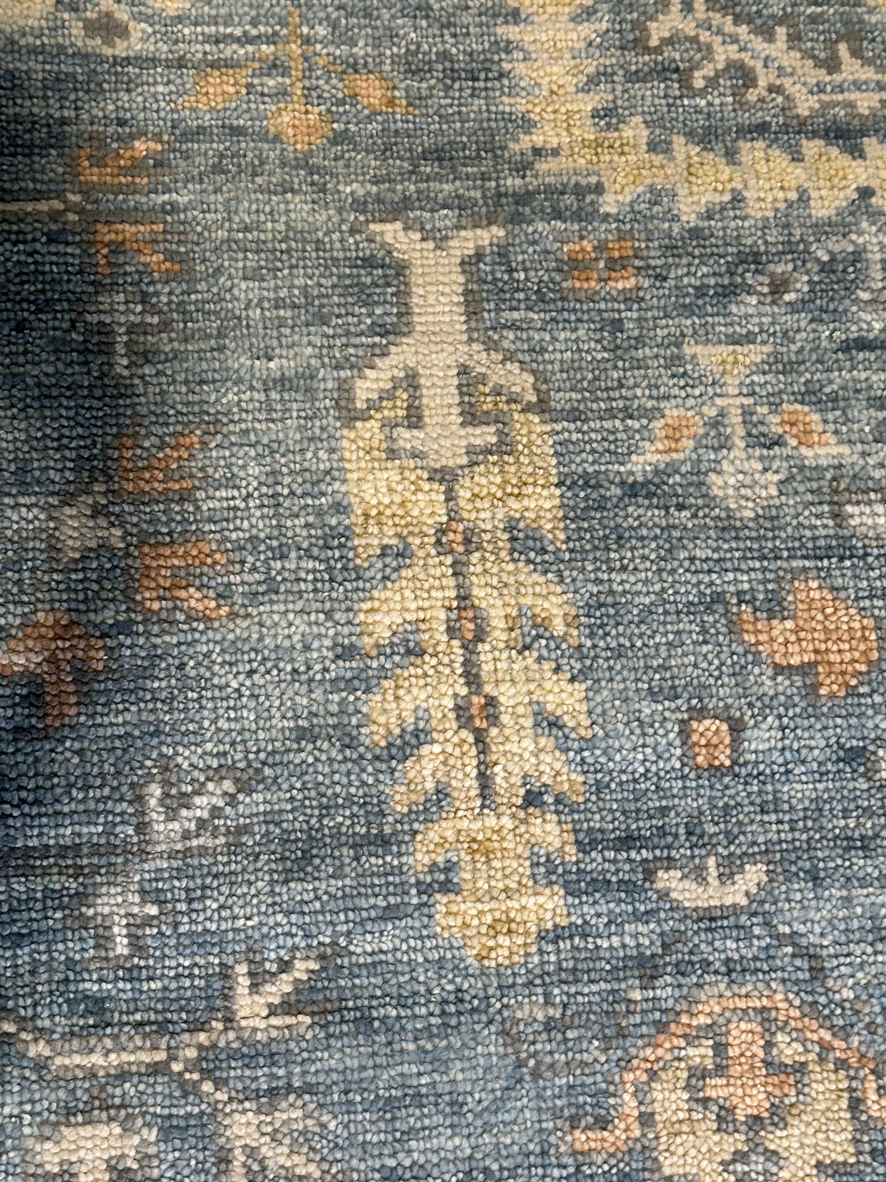 Victoria Hagan 8x10 Grey and Ivory Hand-Knotted Oushak Rug