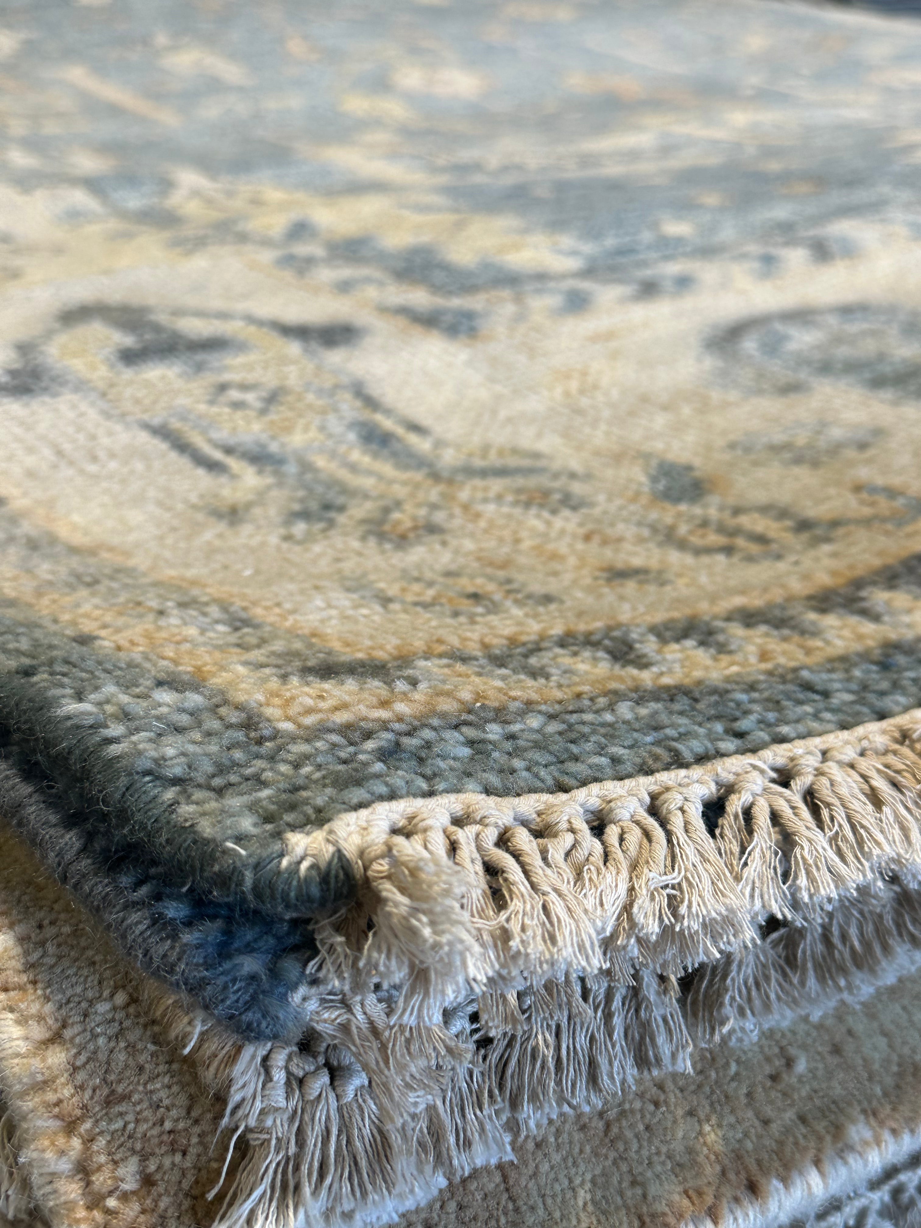 Victoria Hagan 8x10 Grey and Ivory Hand-Knotted Oushak Rug