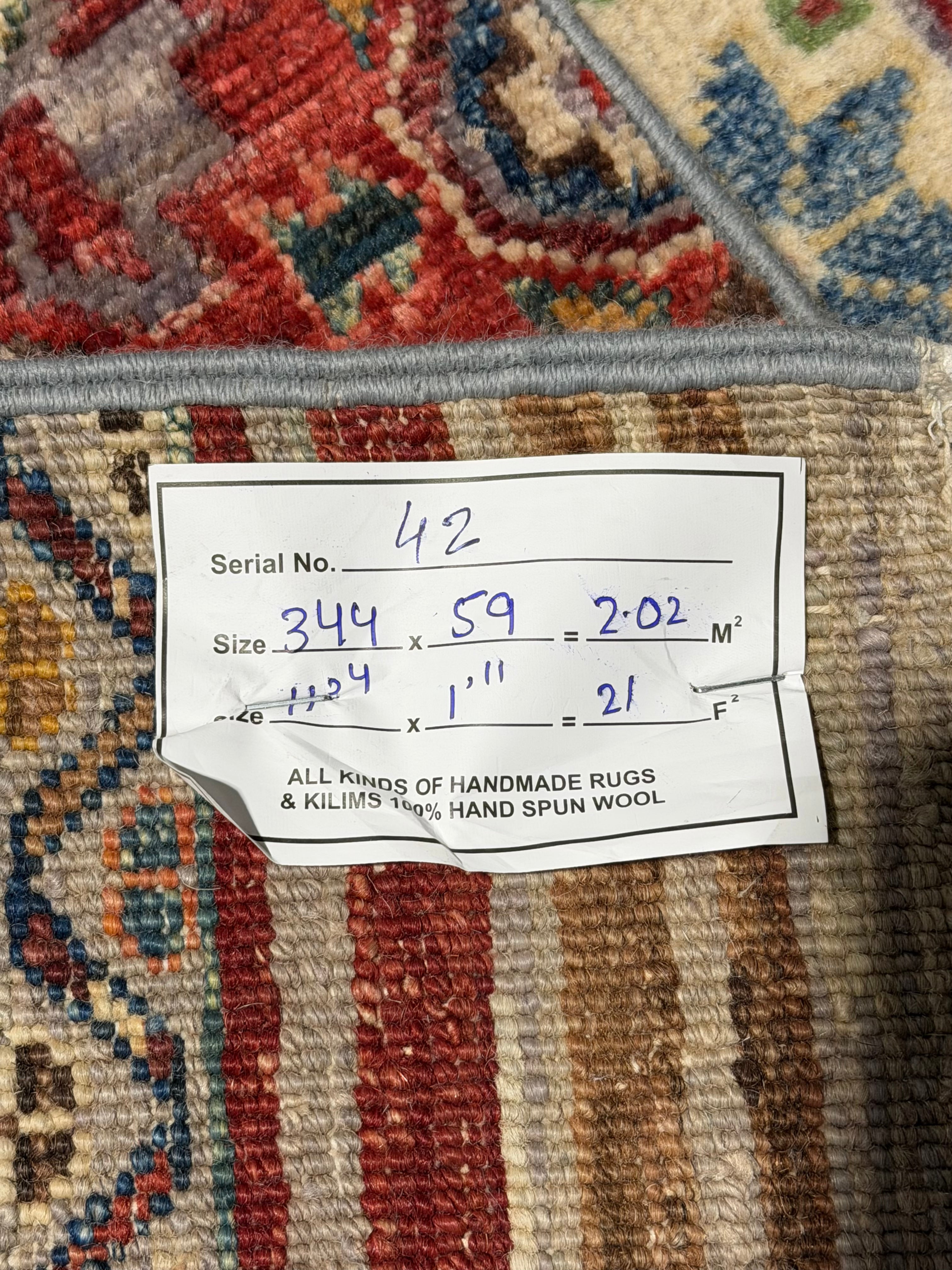 Crystal Fox 1.11x11.4 Orange Afghani Khorjin Runner