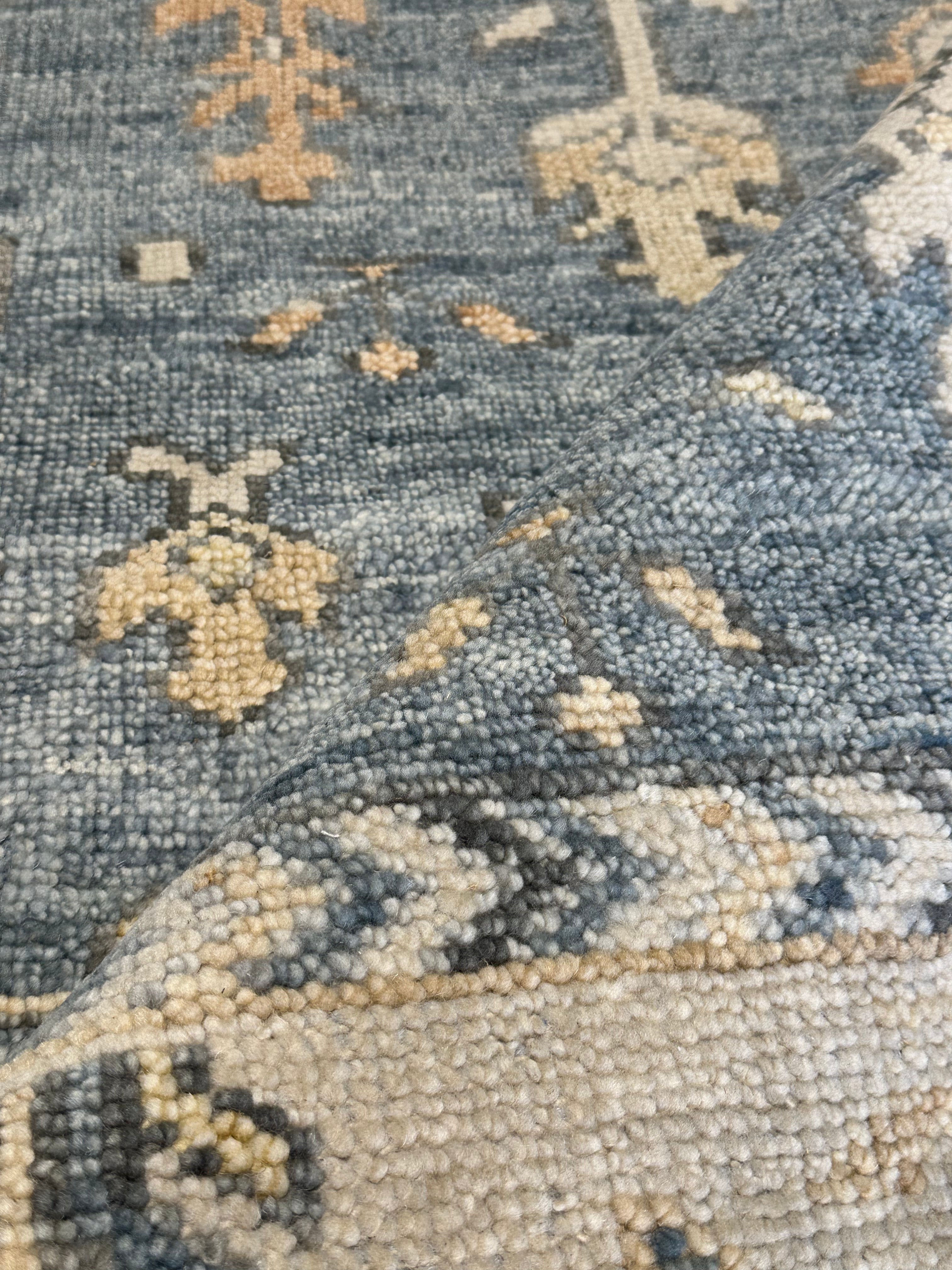 Victoria Hagan 8x10 Grey and Ivory Hand-Knotted Oushak Rug