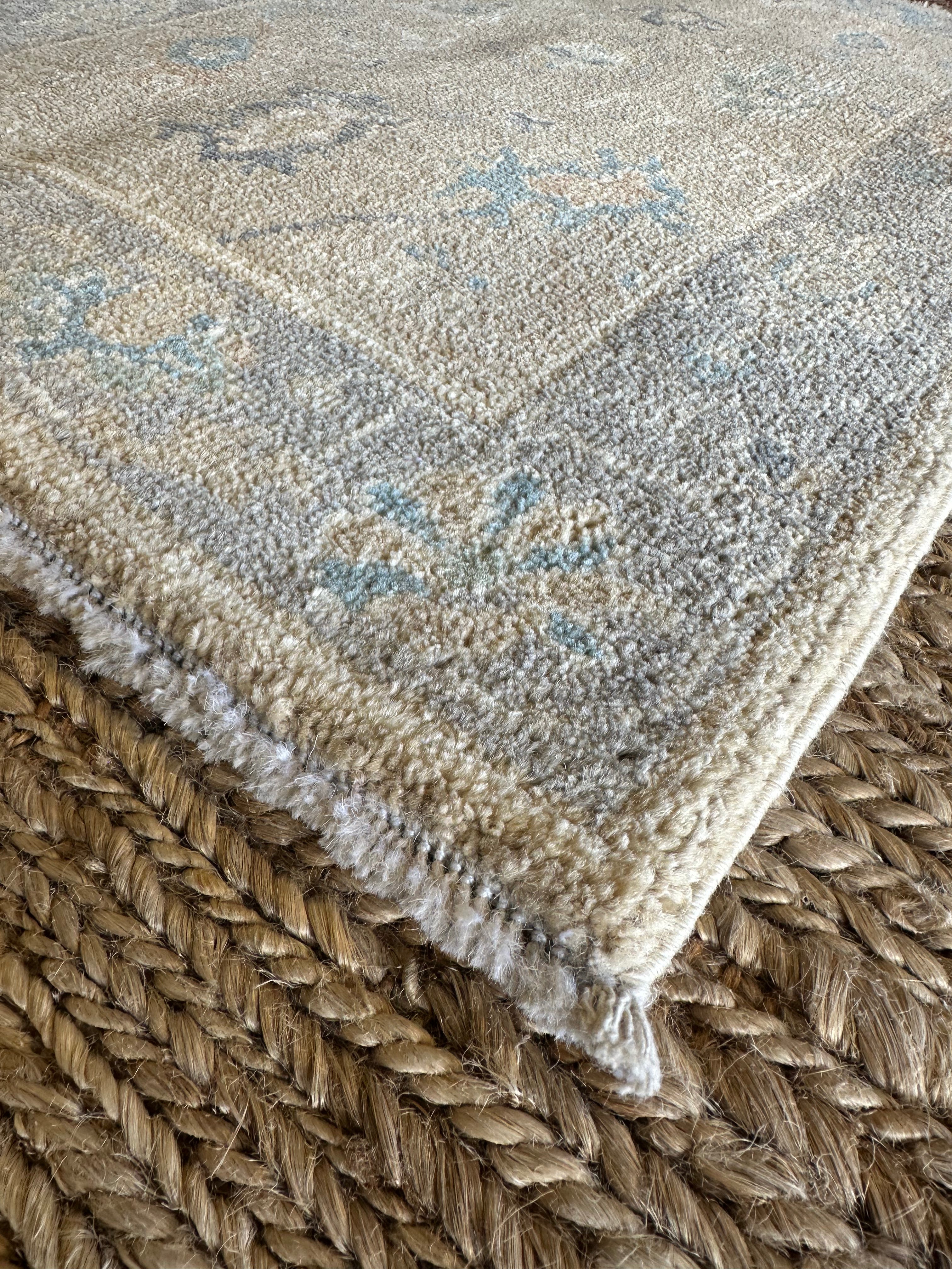Jennifer Ehle 2x3 Blue Afghani Whitewashed Oushak