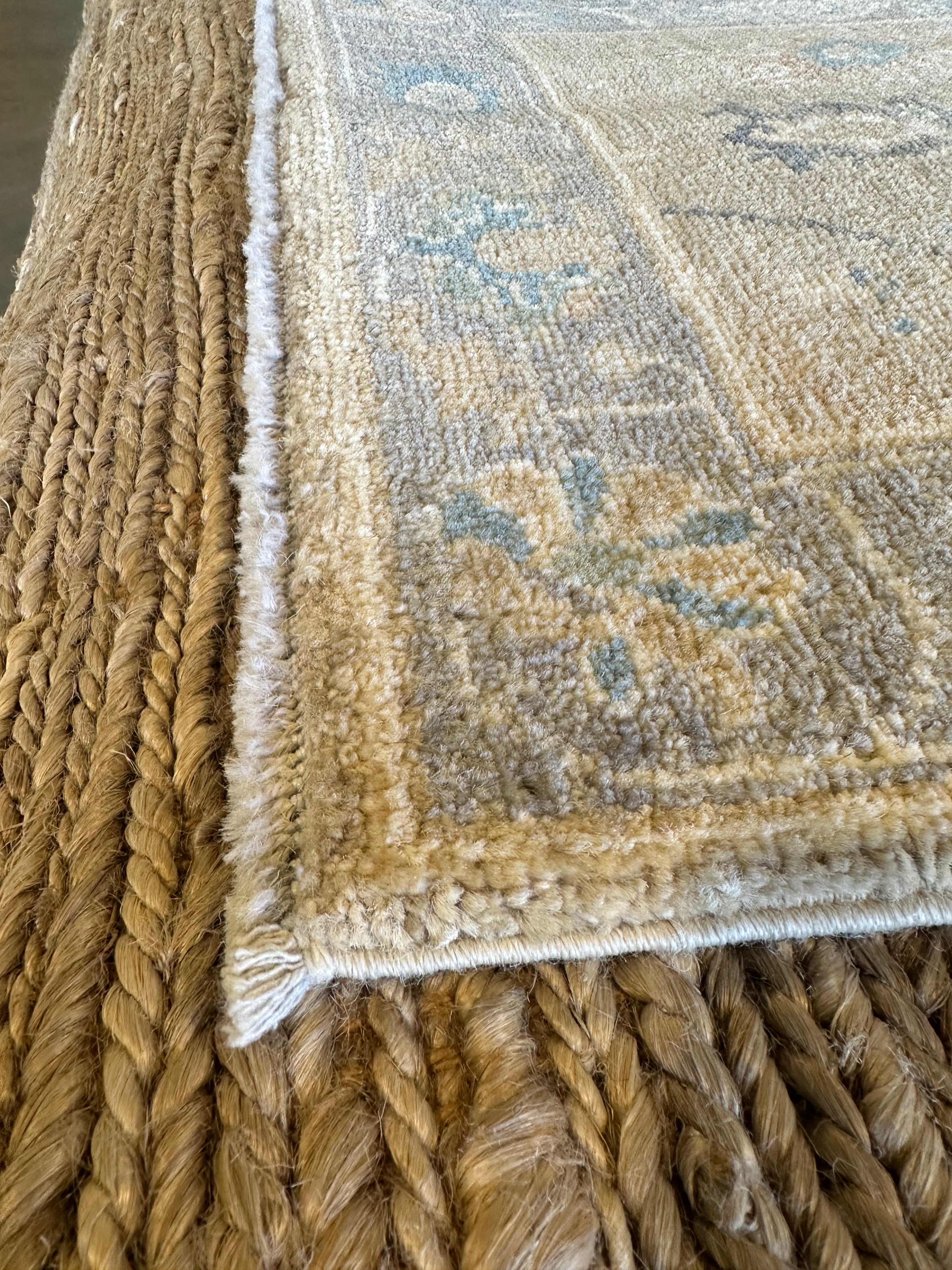 Jennifer Ehle 2x3 Blue Afghani Whitewashed Oushak