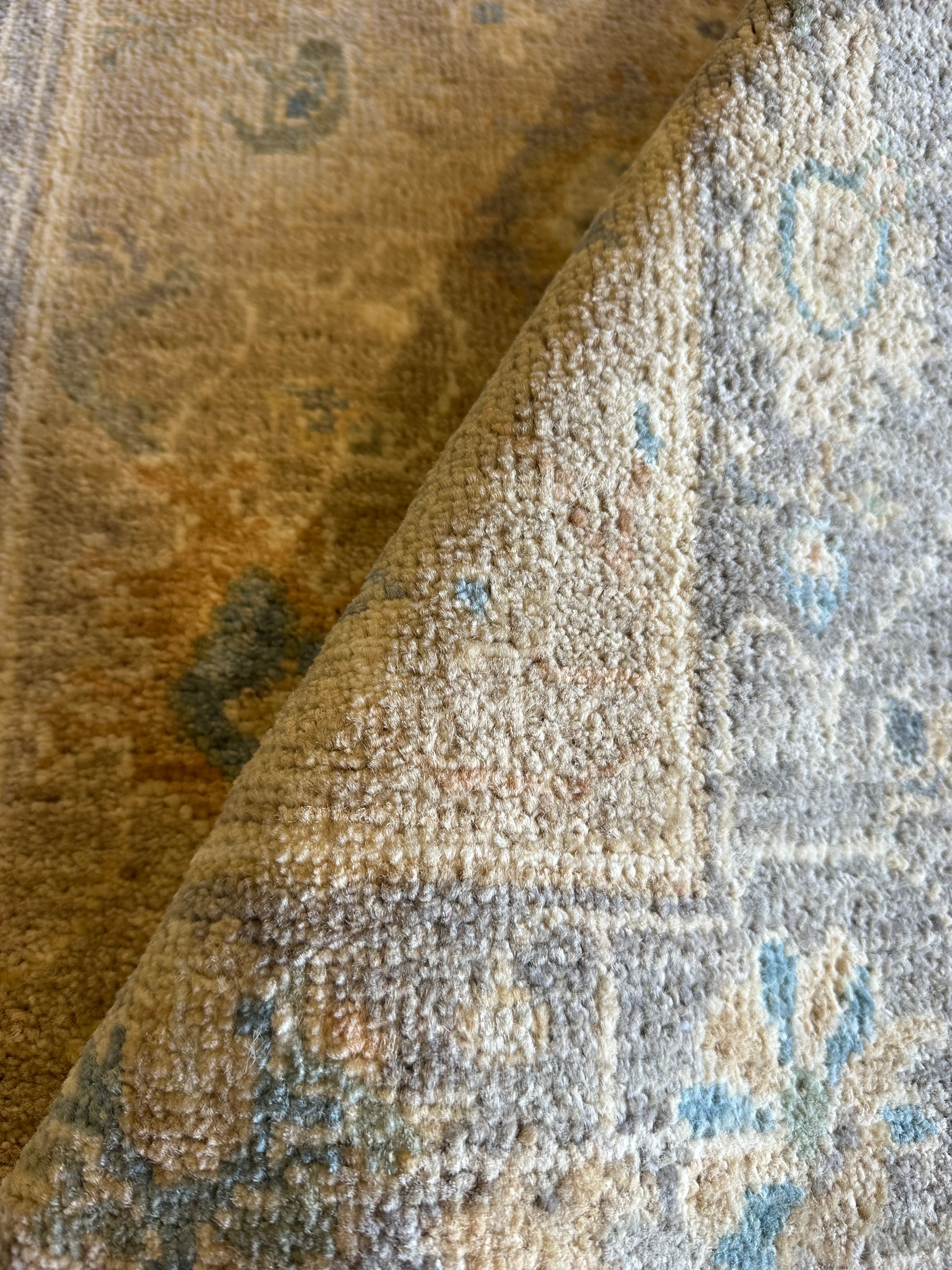 Jennifer Ehle 2x3 Blue Afghani Whitewashed Oushak