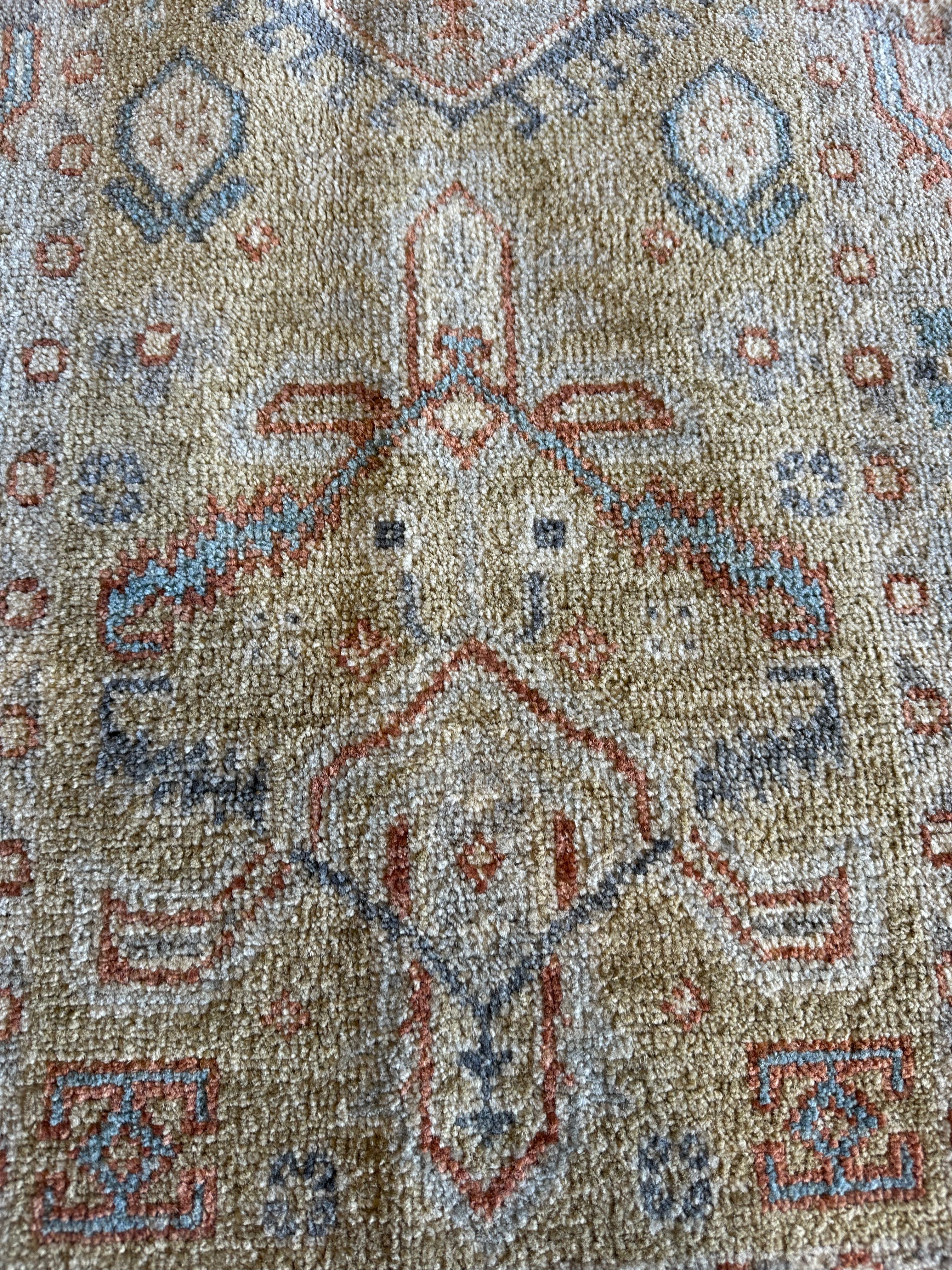 Priscilla Doueihy 2x3.2 Green Afghani Whitewashed Oushak