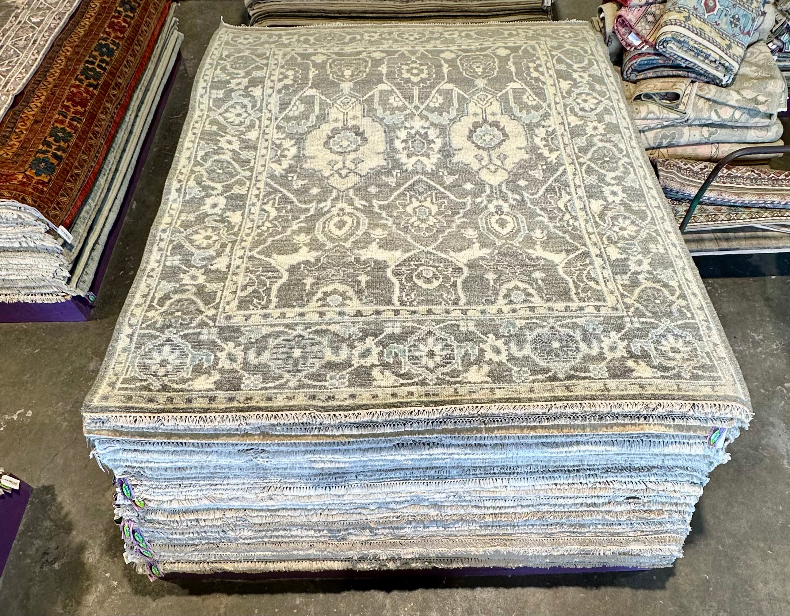 Summer Jensen 8x10 Grey Hand-Knotted Oushak Rug