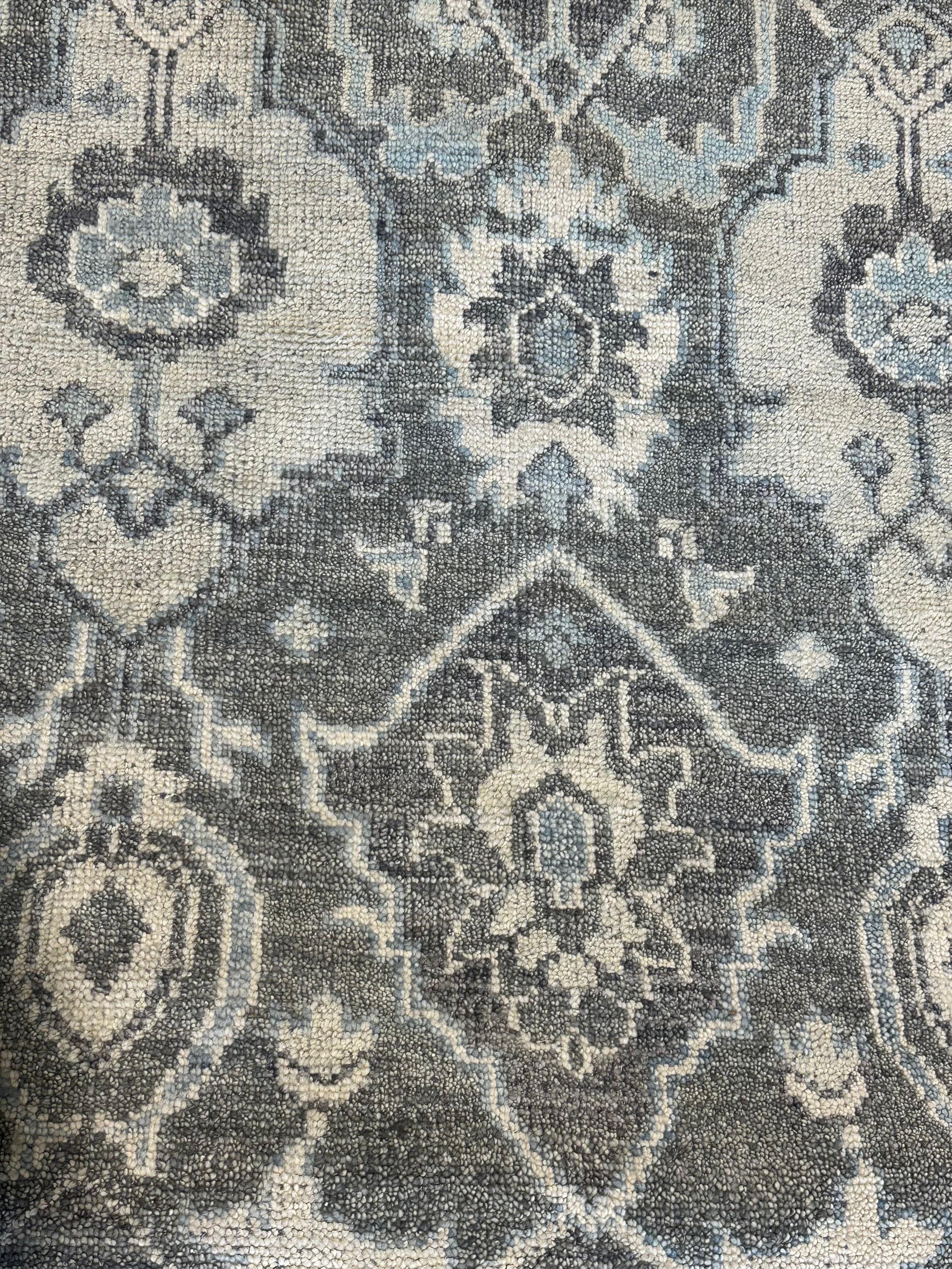Summer Jensen 8x10 Grey Hand-Knotted Oushak Rug