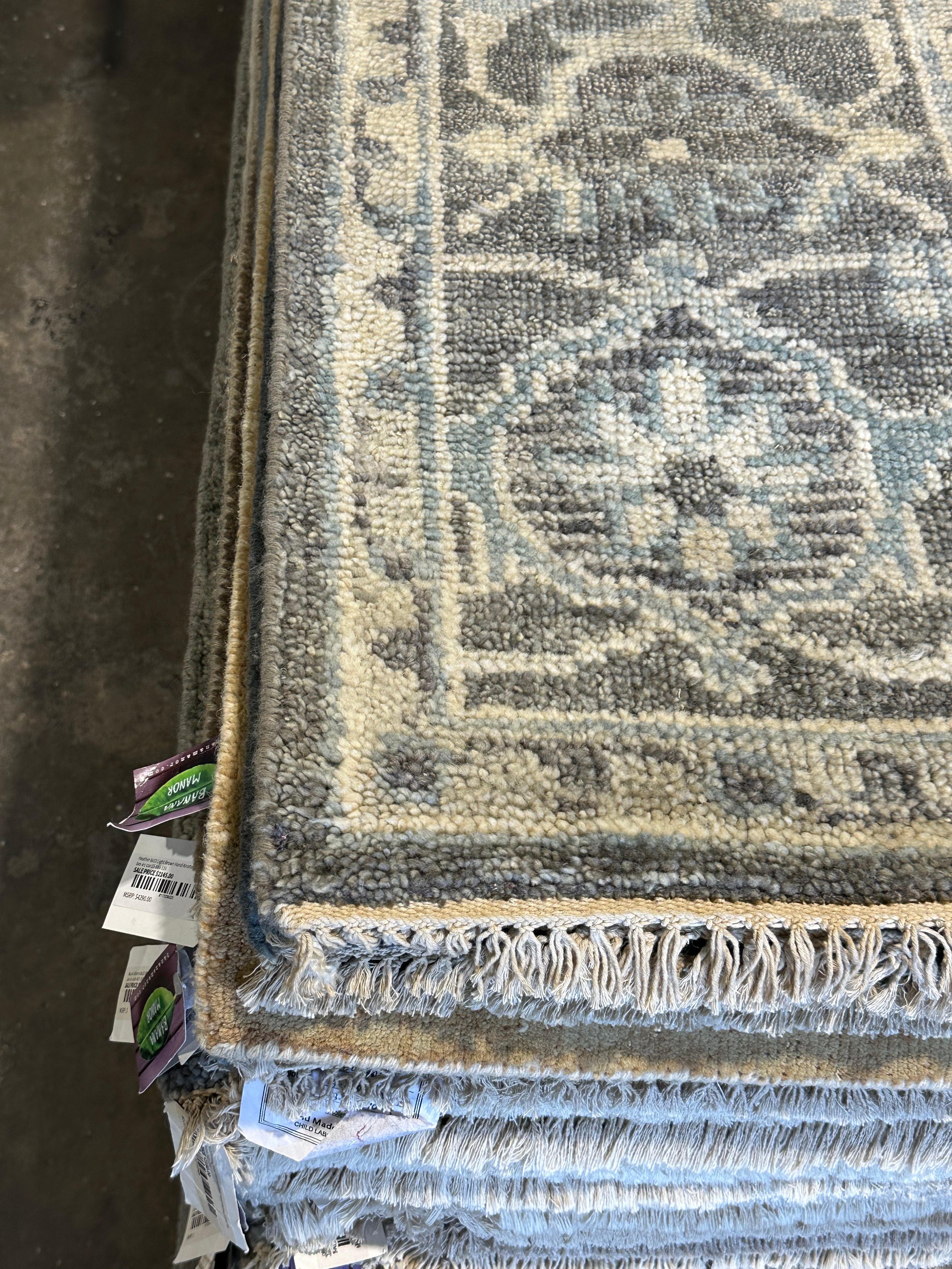 Summer Jensen 8x10 Grey Hand-Knotted Oushak Rug