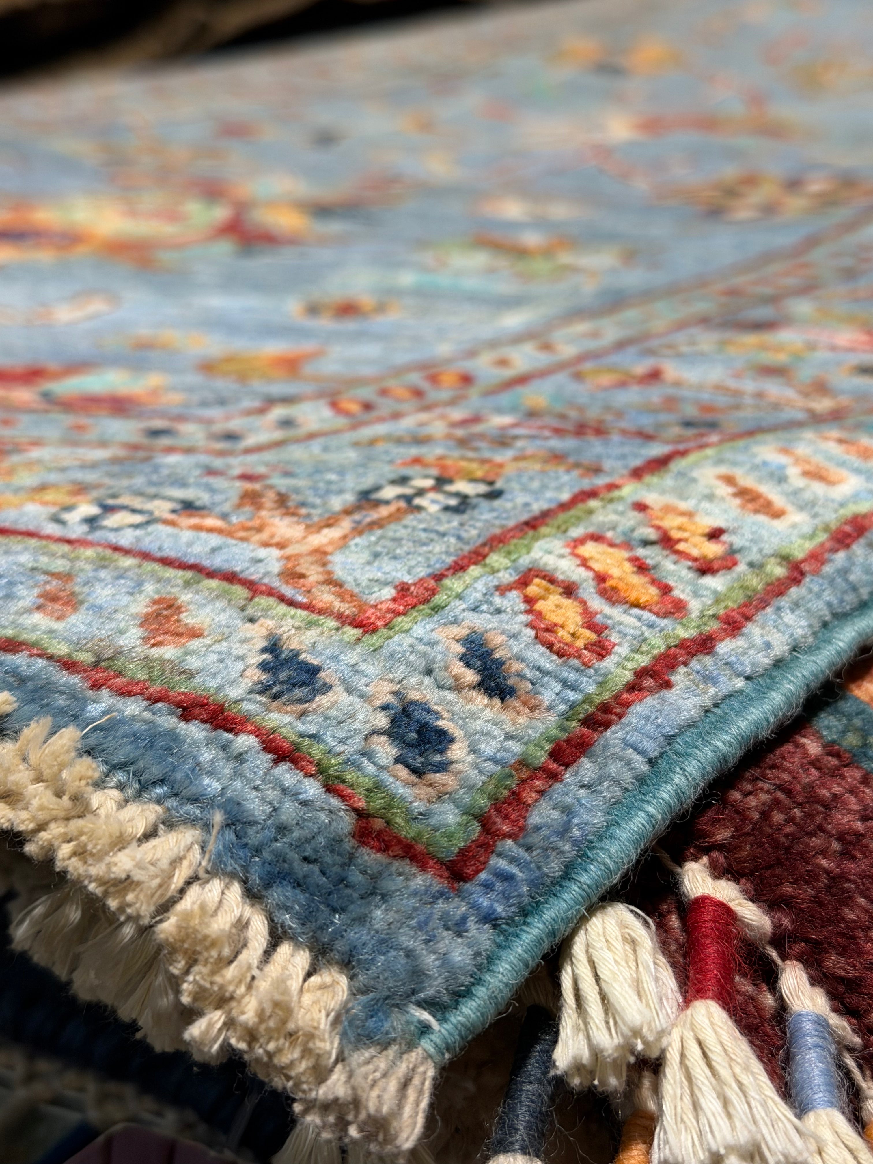 Sara Al Madani 2.9x9.7 Blue Afghani Sultani Runner