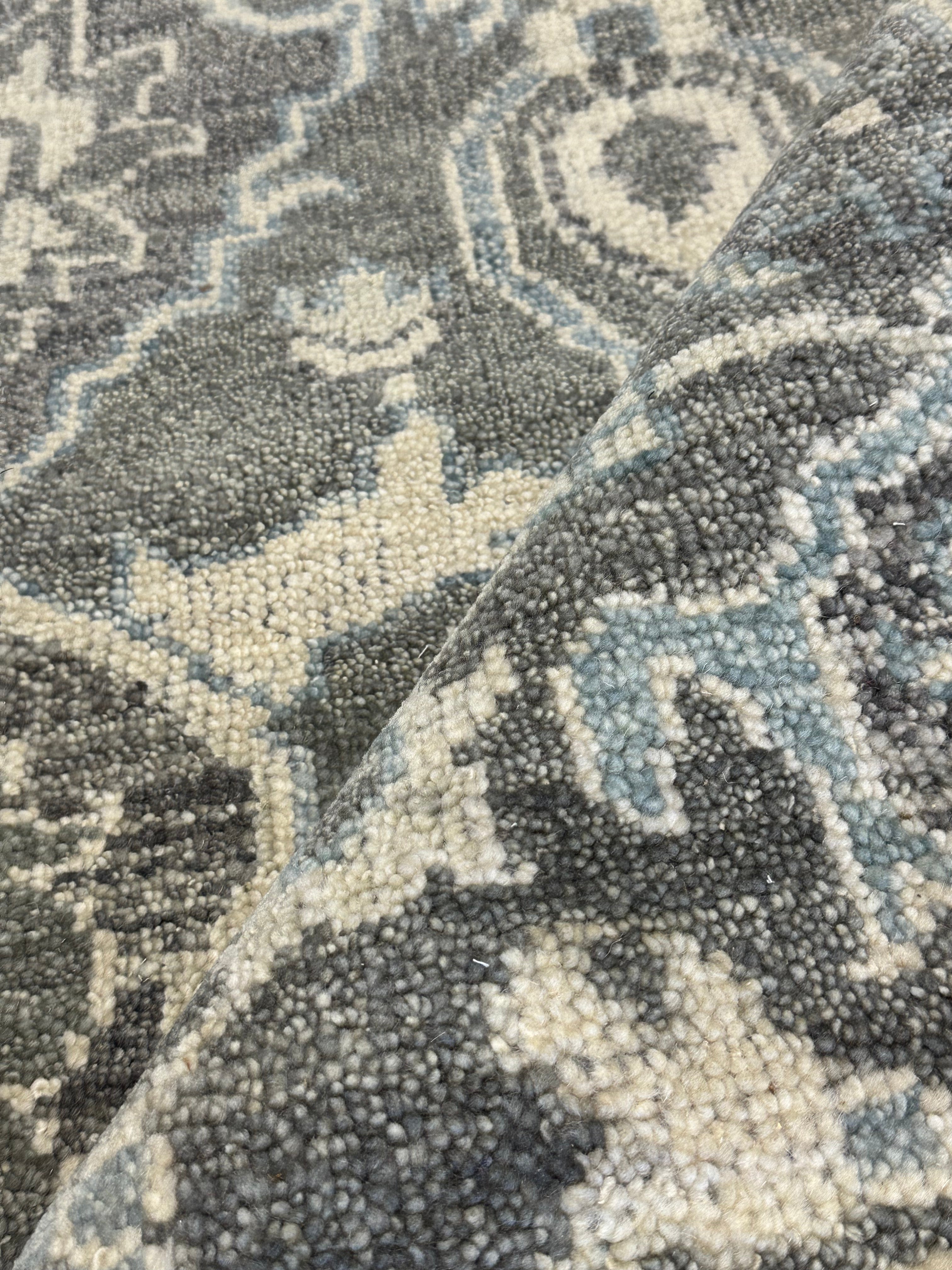 Summer Jensen 8x10 Grey Hand-Knotted Oushak Rug