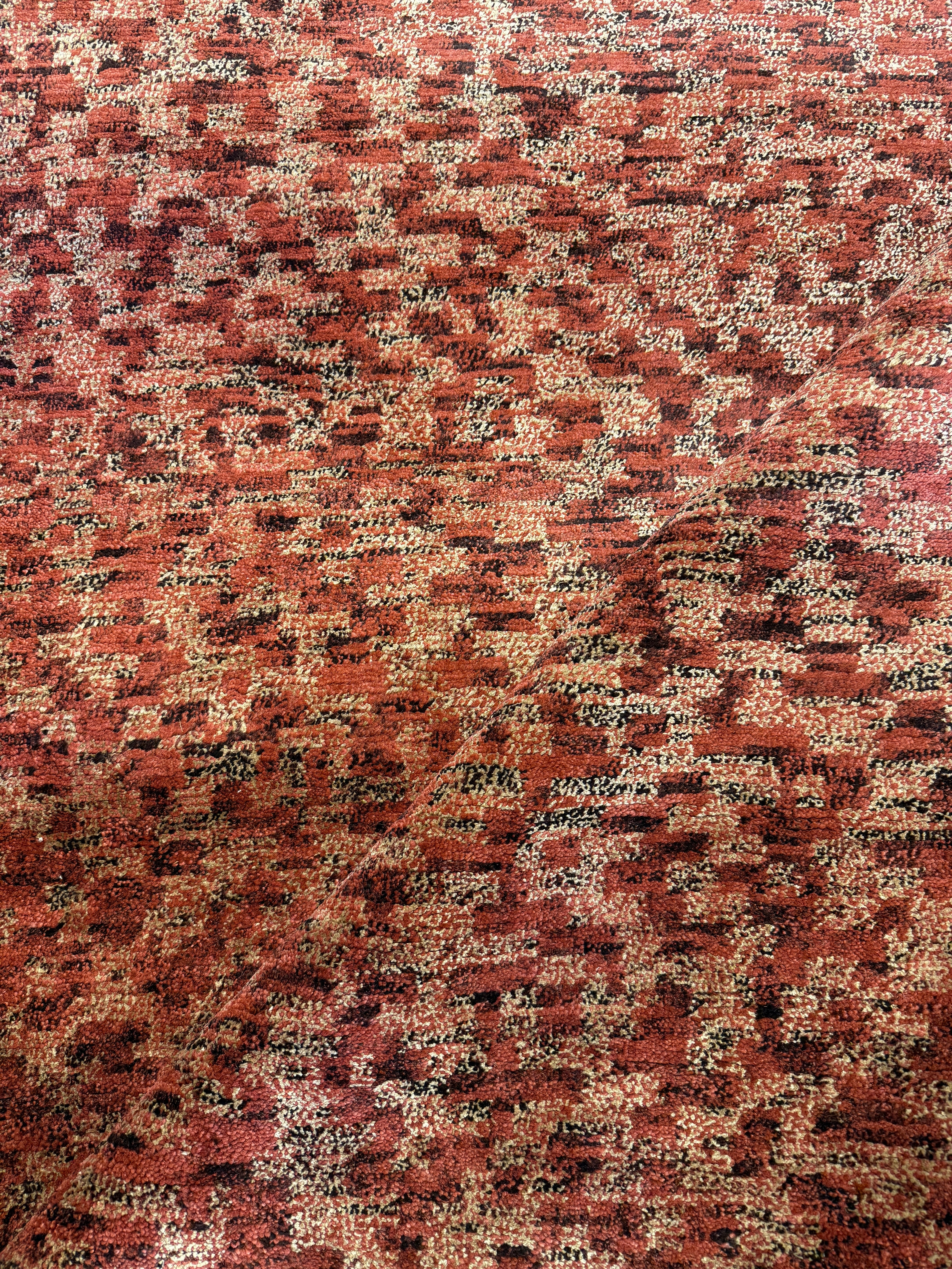 C.O. Bassett 7.6x9.6 Red Hand-Knotted Modern Rug