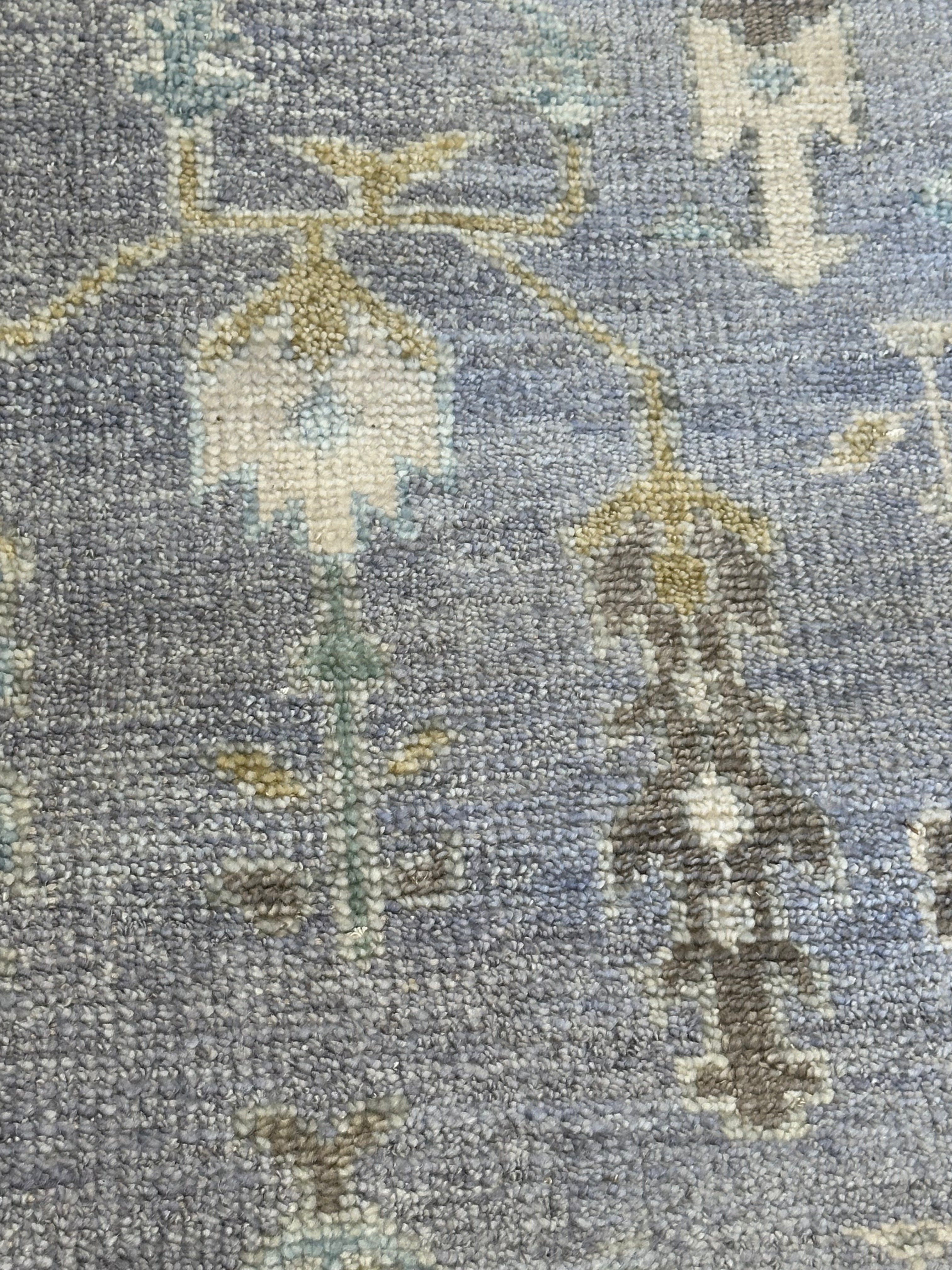 Lianna 8x10 Grey and Ivory Hand-Knotted Oushak Rug