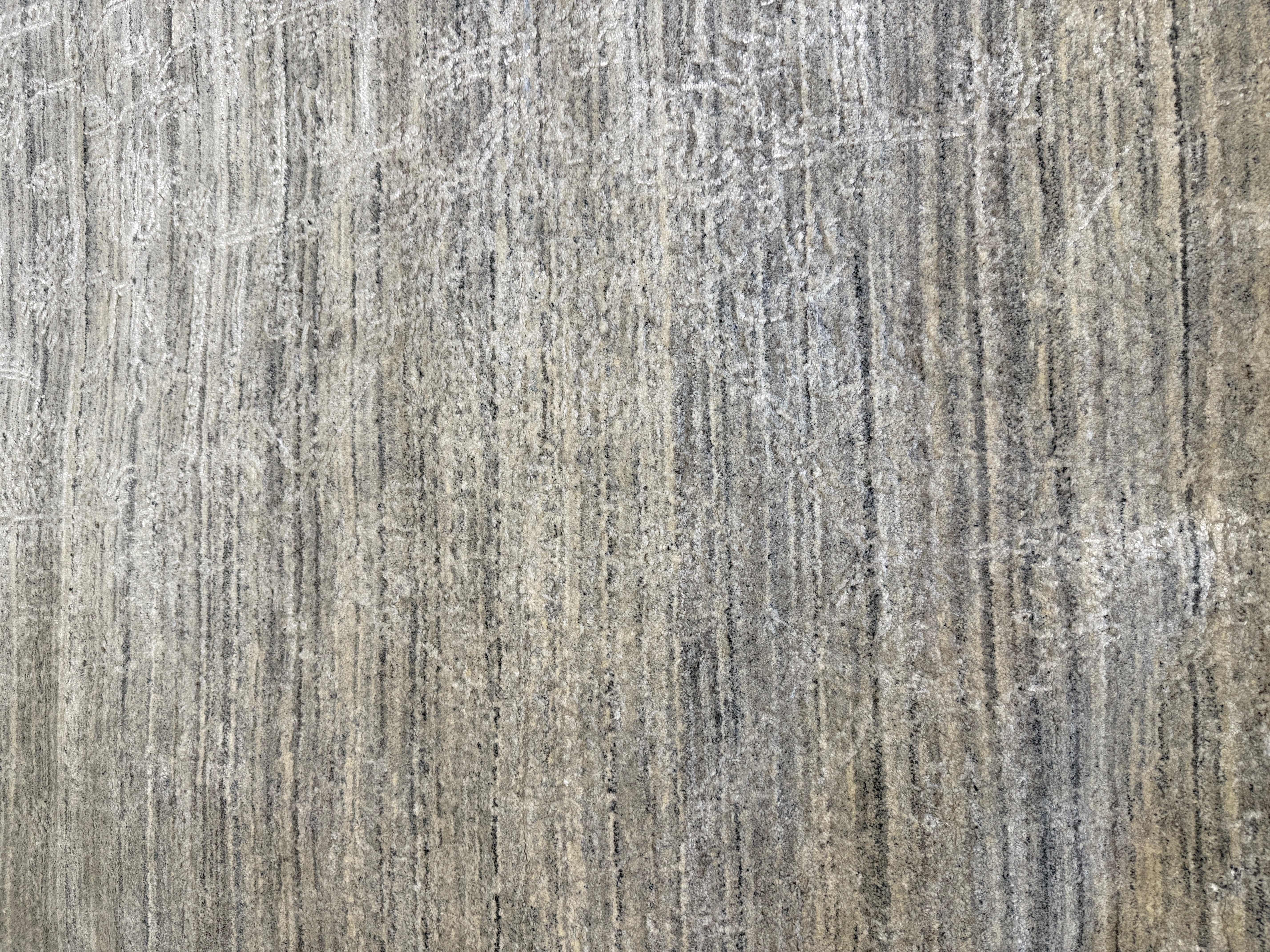 Randy Walsh 8x10 Silver and Grey Hand-Knotted Modern Abstract Rug
