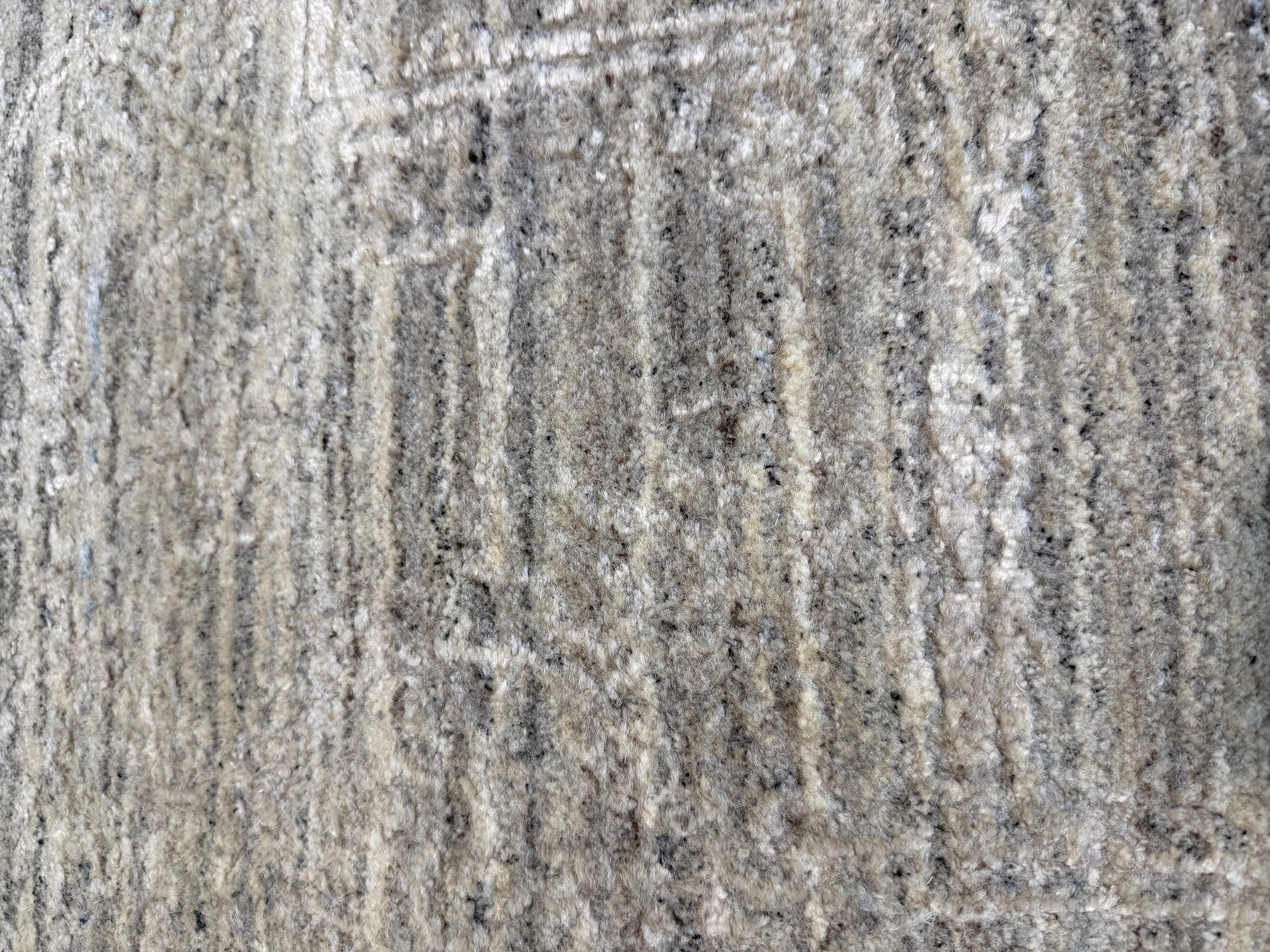 Randy Walsh 8x10 Silver and Grey Hand-Knotted Modern Abstract Rug