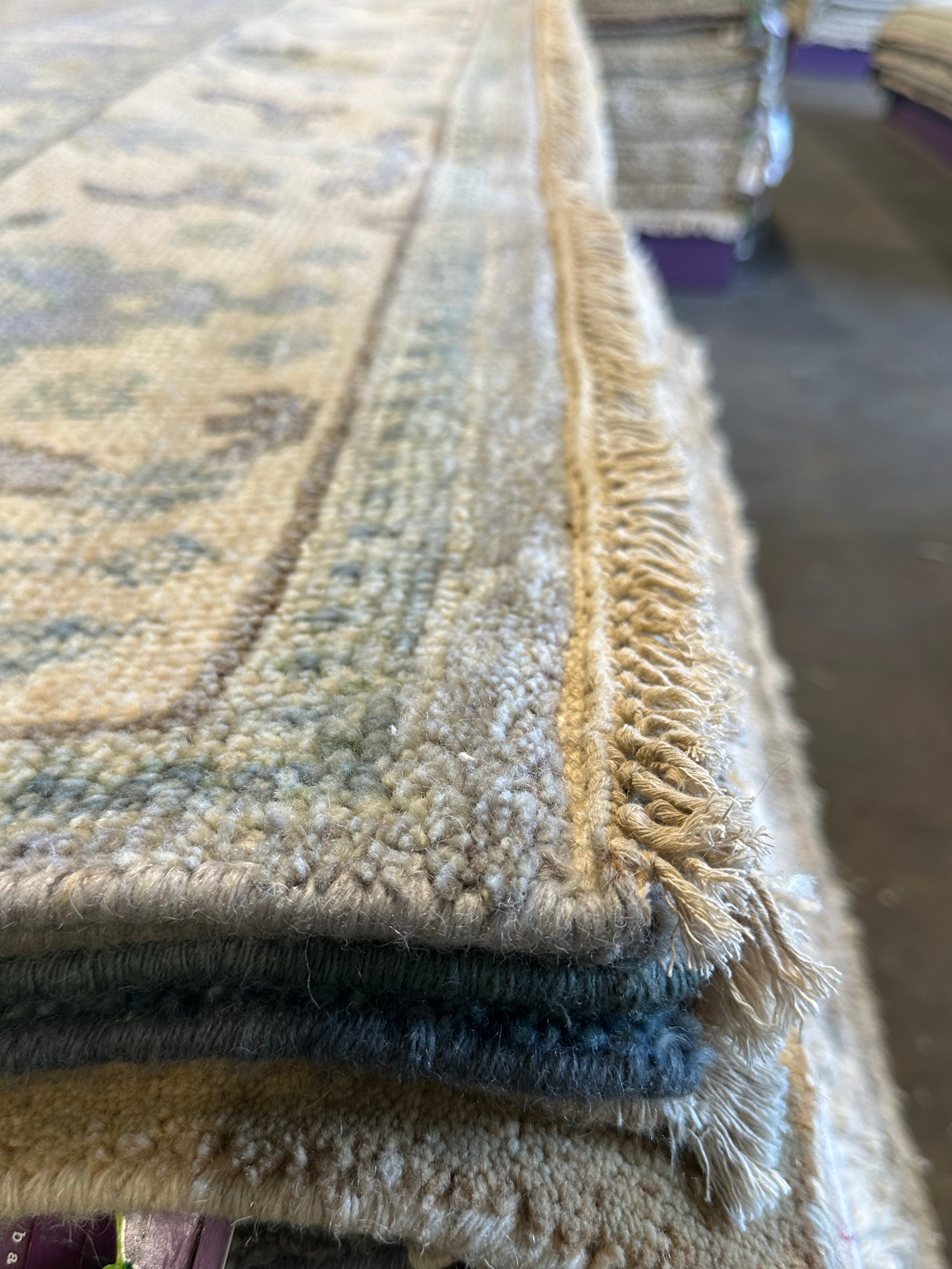 Lianna 8x10 Grey and Ivory Hand-Knotted Oushak Rug