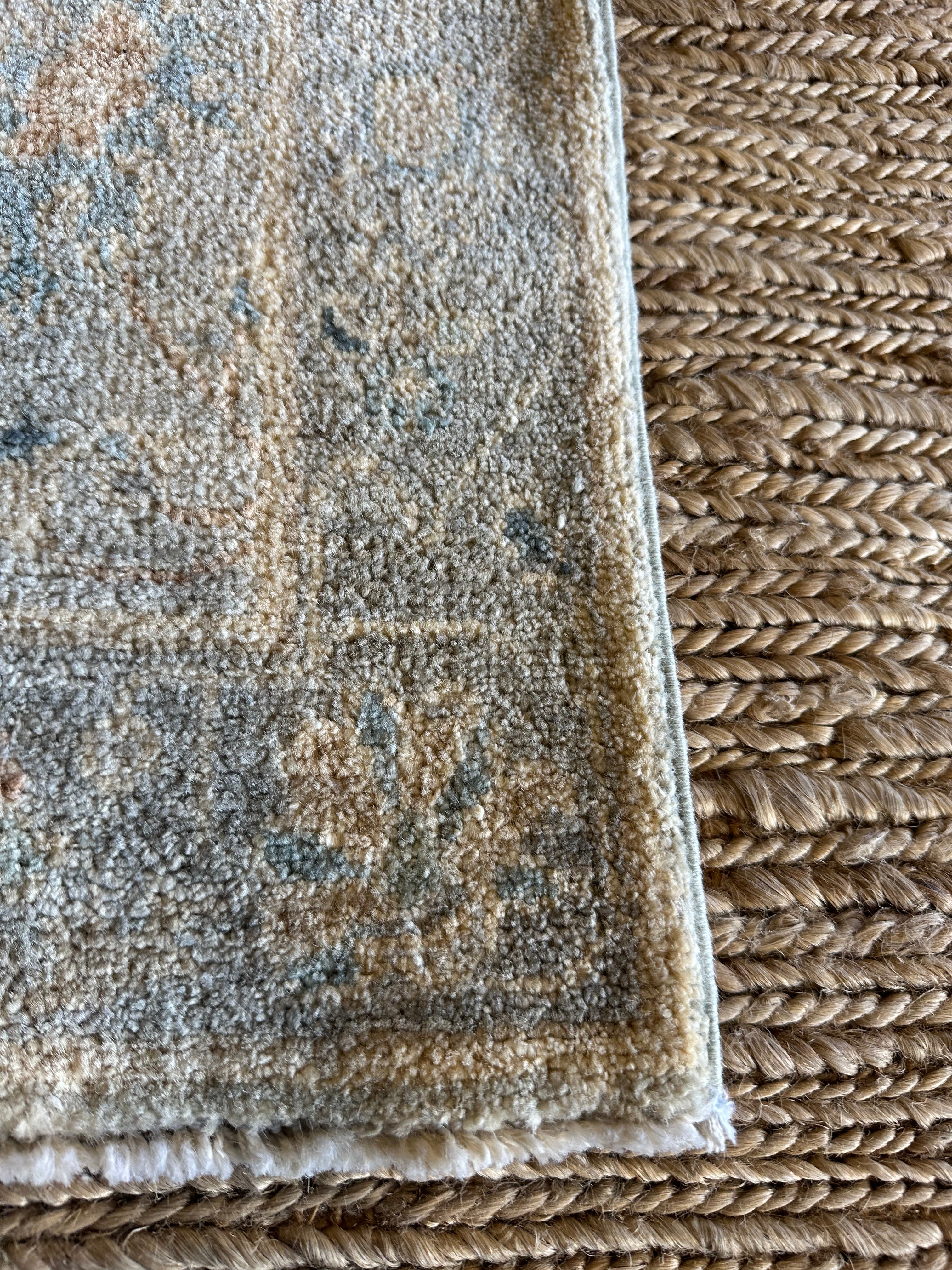 Atzi 2x3 Blue Afghani Whitewashed Oushak