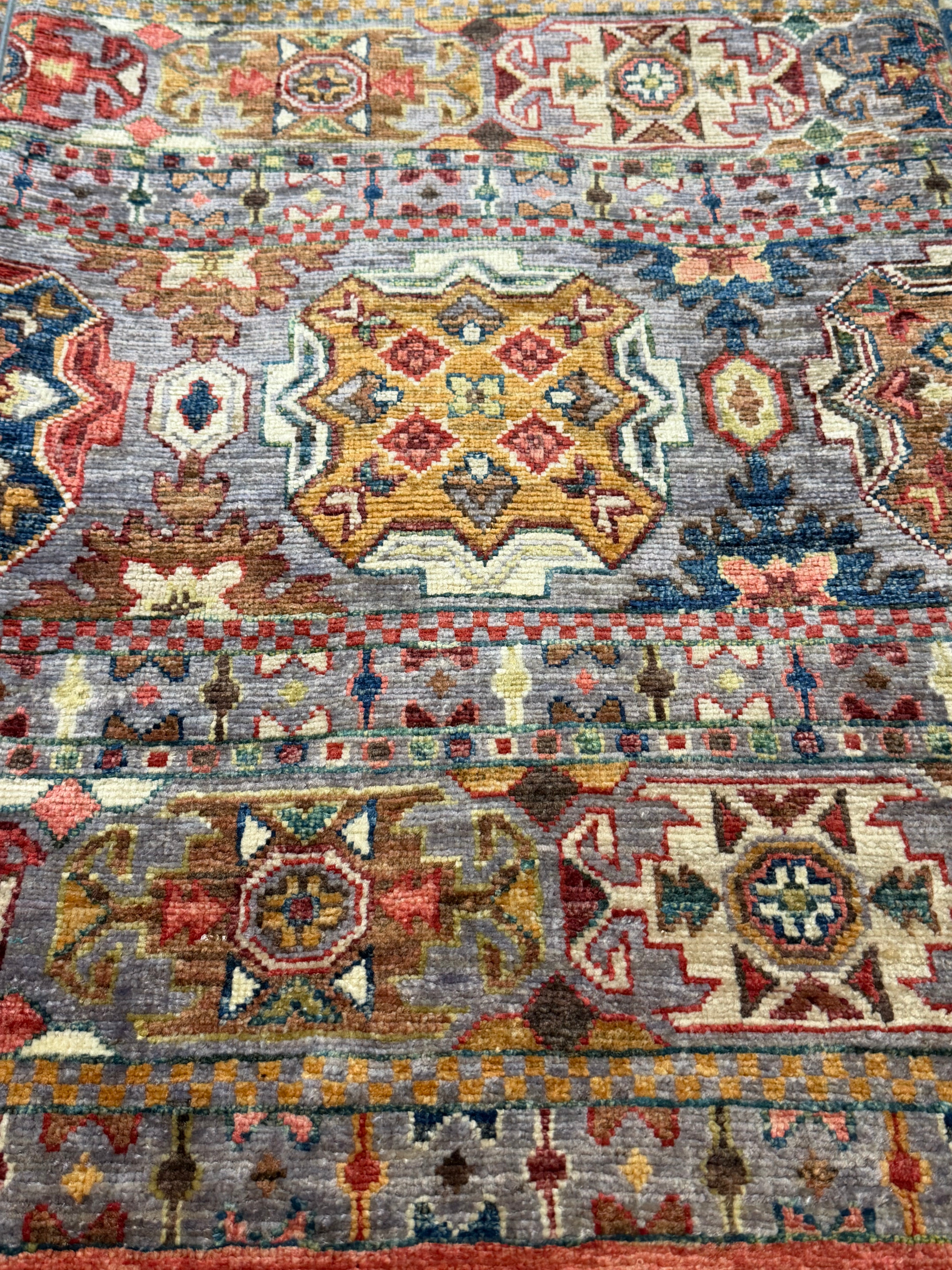 Lexy Jones 1.11x11.3 Orange Multi Afghani Khorjin Runner