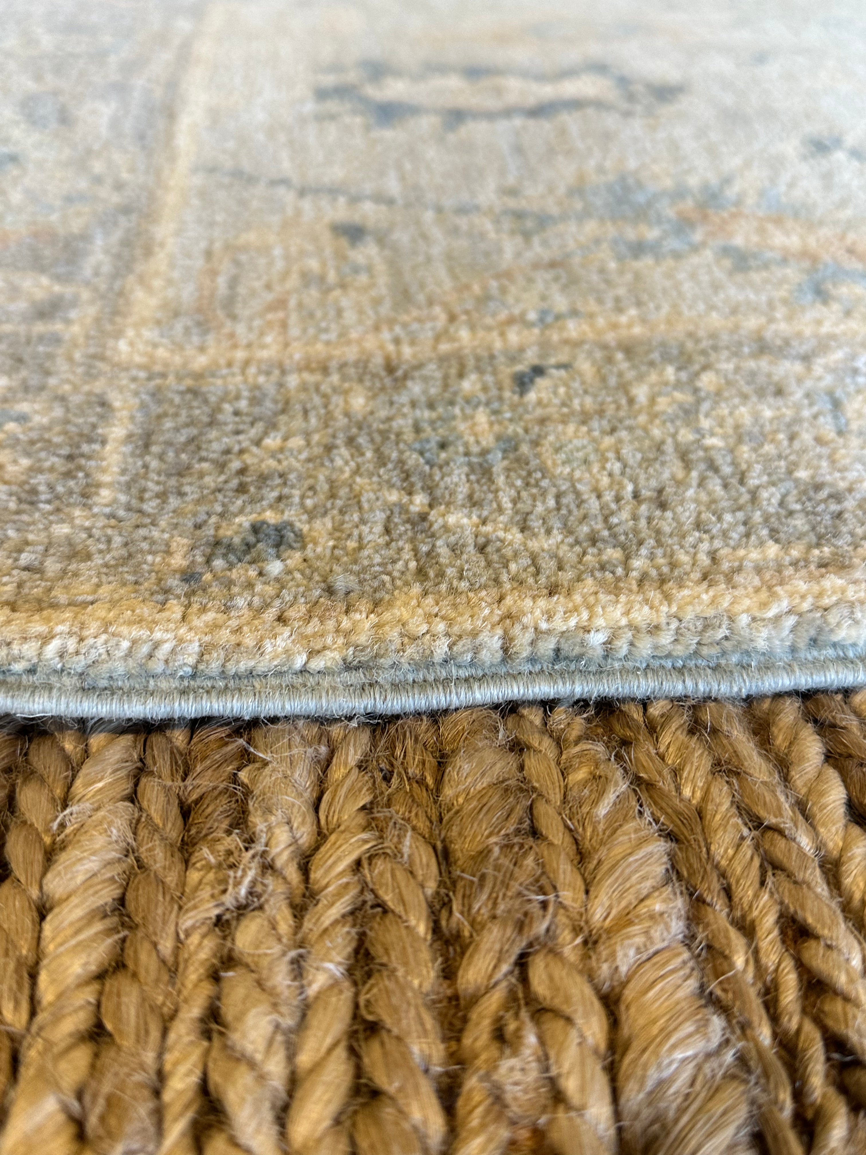 Atzi 2x3 Blue Afghani Whitewashed Oushak