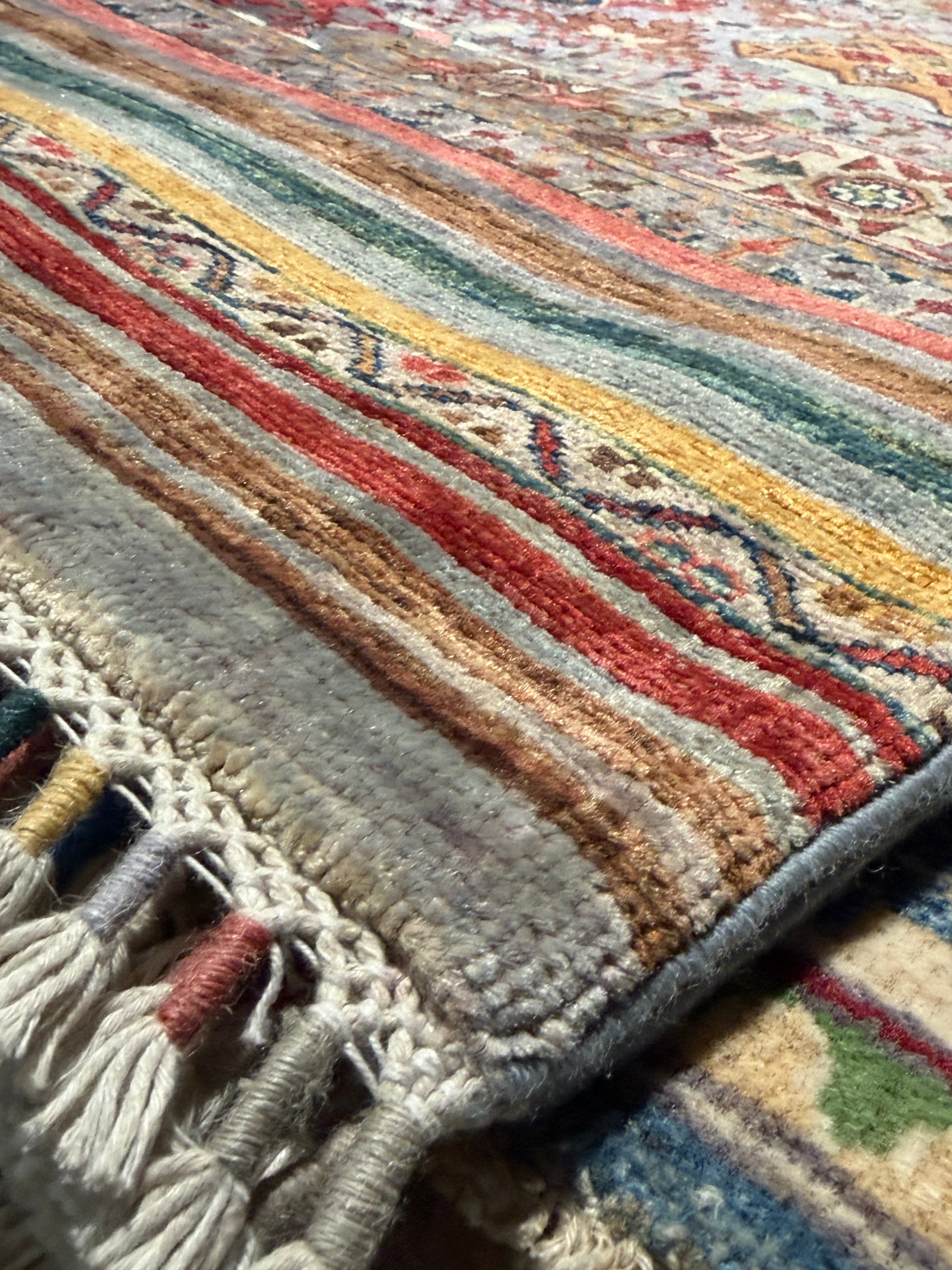 Lexy Jones 1.11x11.3 Orange Multi Afghani Khorjin Runner