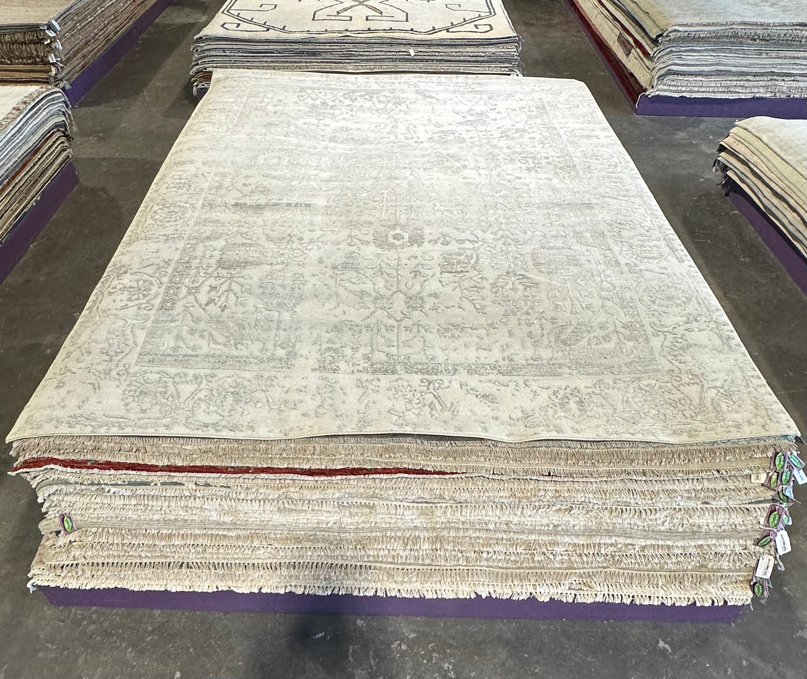 Damon Gupton 9x12 Grey High-Low Hand-Knotted Modern Rug