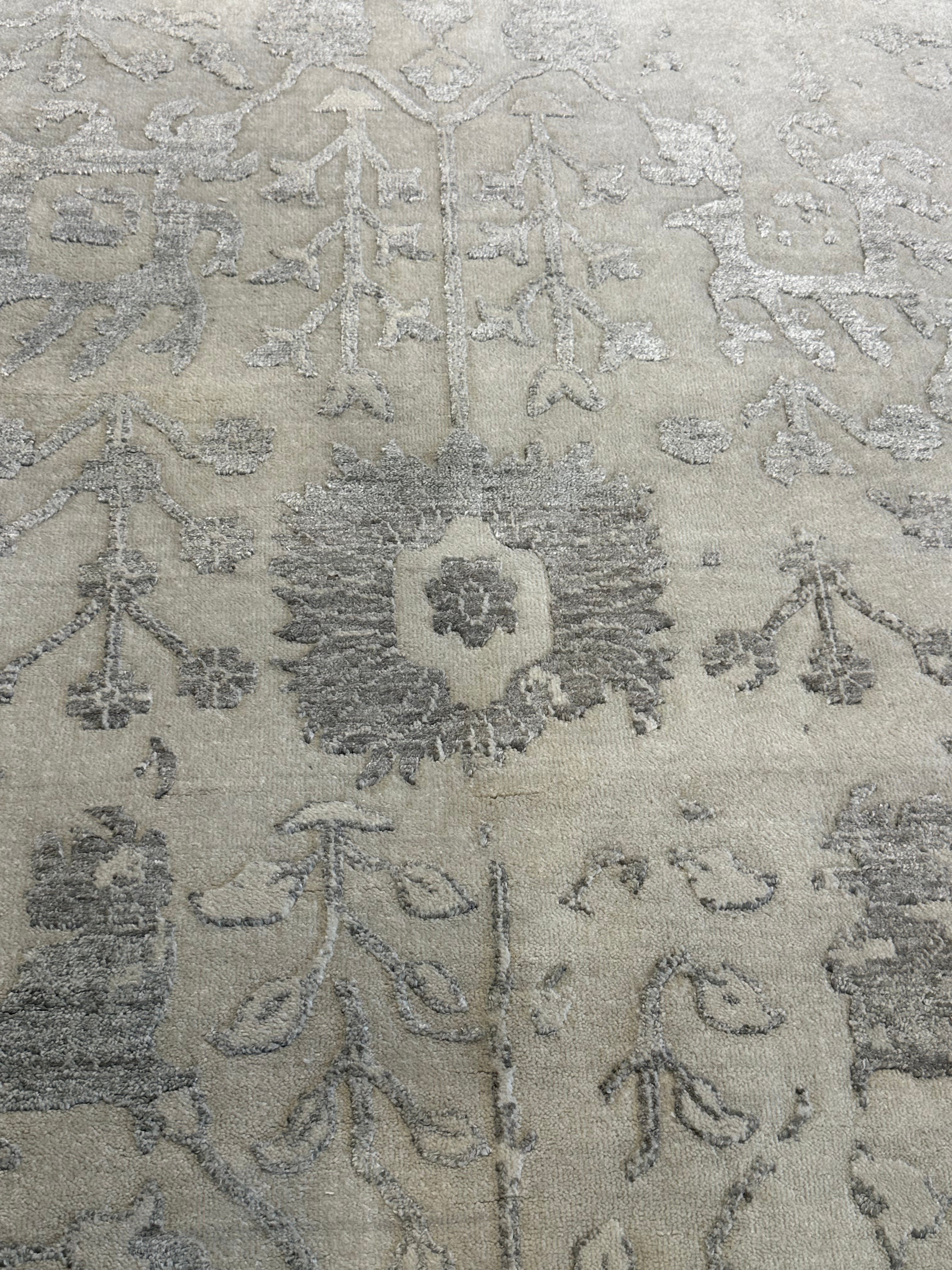 Damon Gupton 9x12 Grey High-Low Hand-Knotted Modern Rug